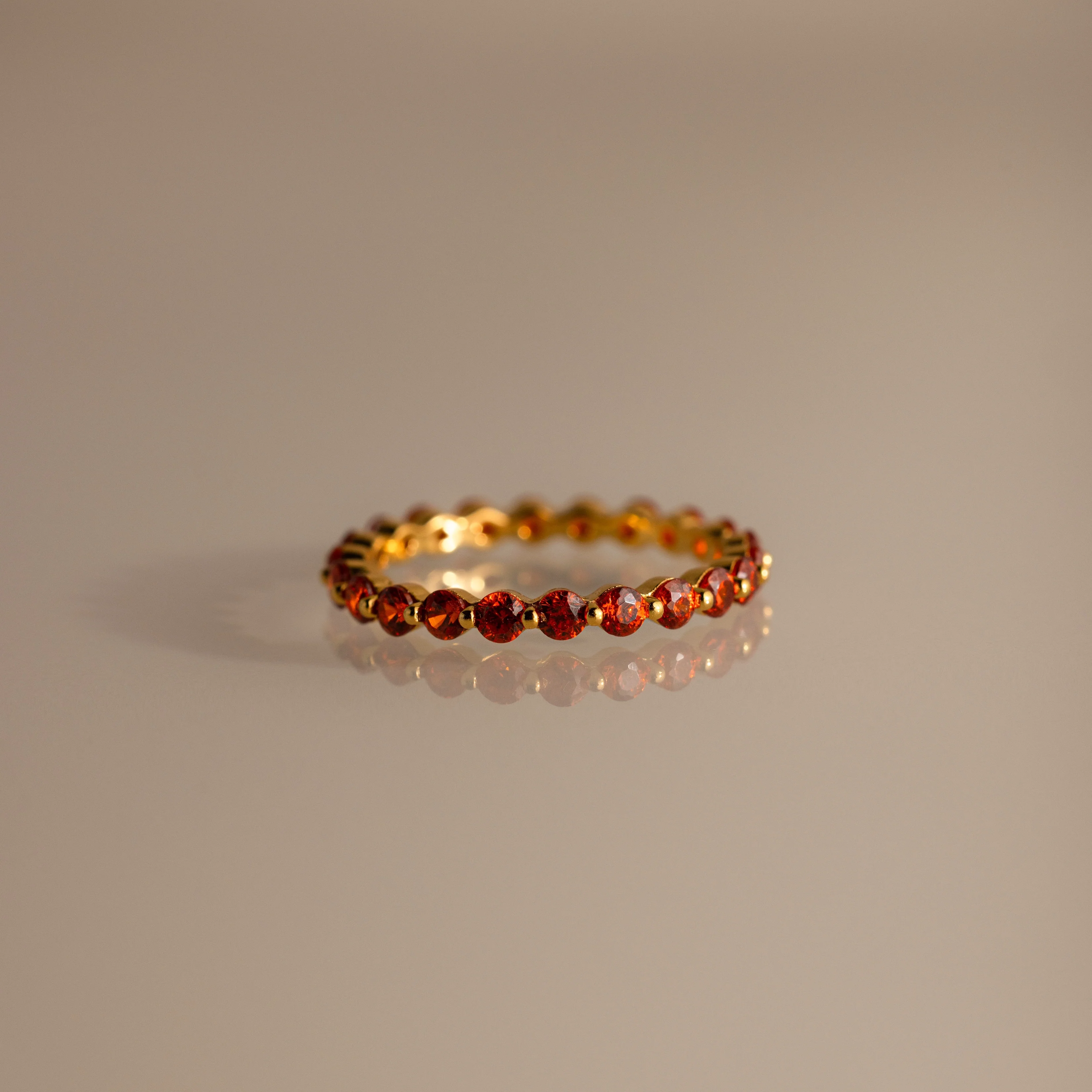 Lace Eternity Garnet Ring