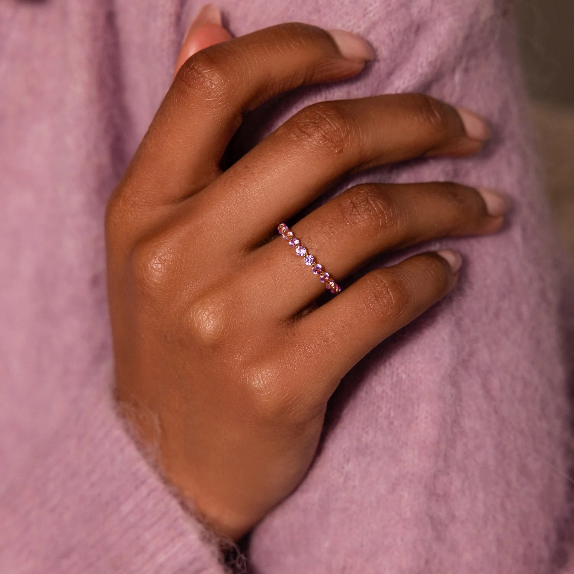 Lace Eternity Topaz Ring - Image 2