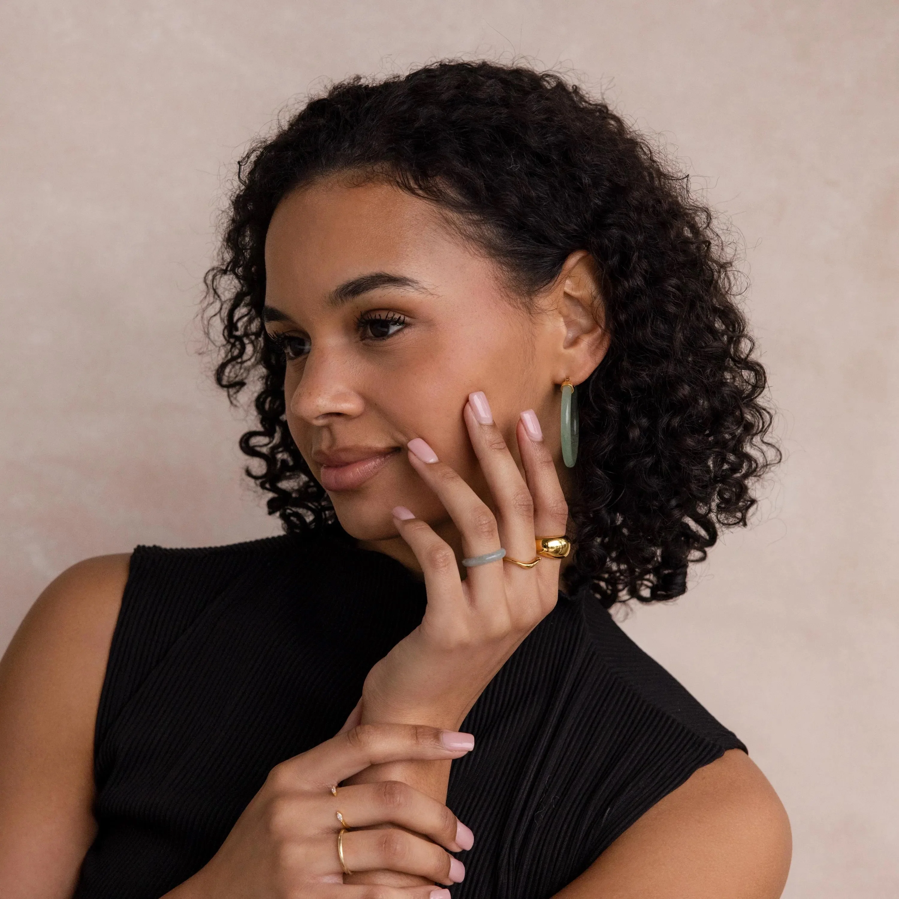Large Jade Hoops - Image 6