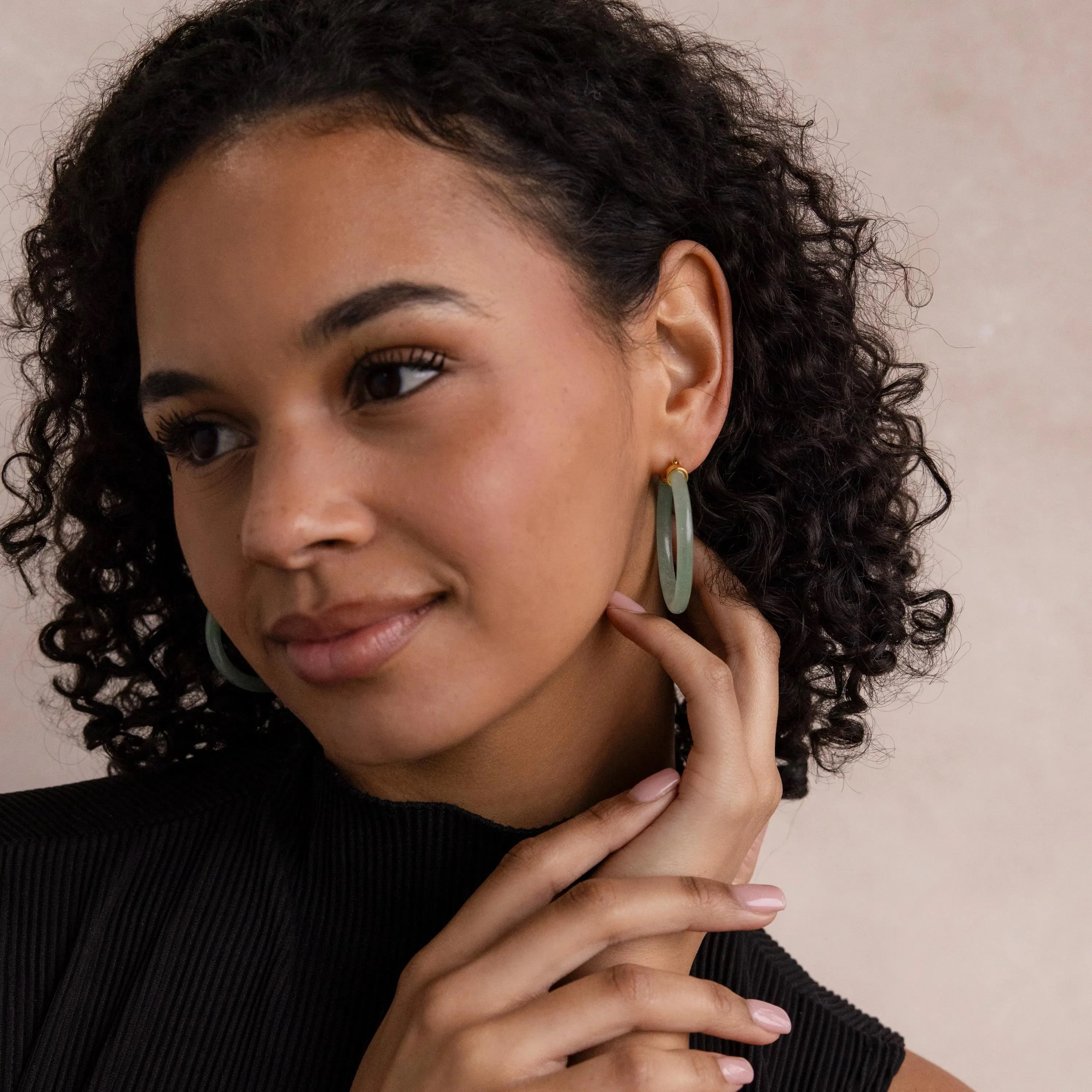 Large Jade Hoops - Image 8