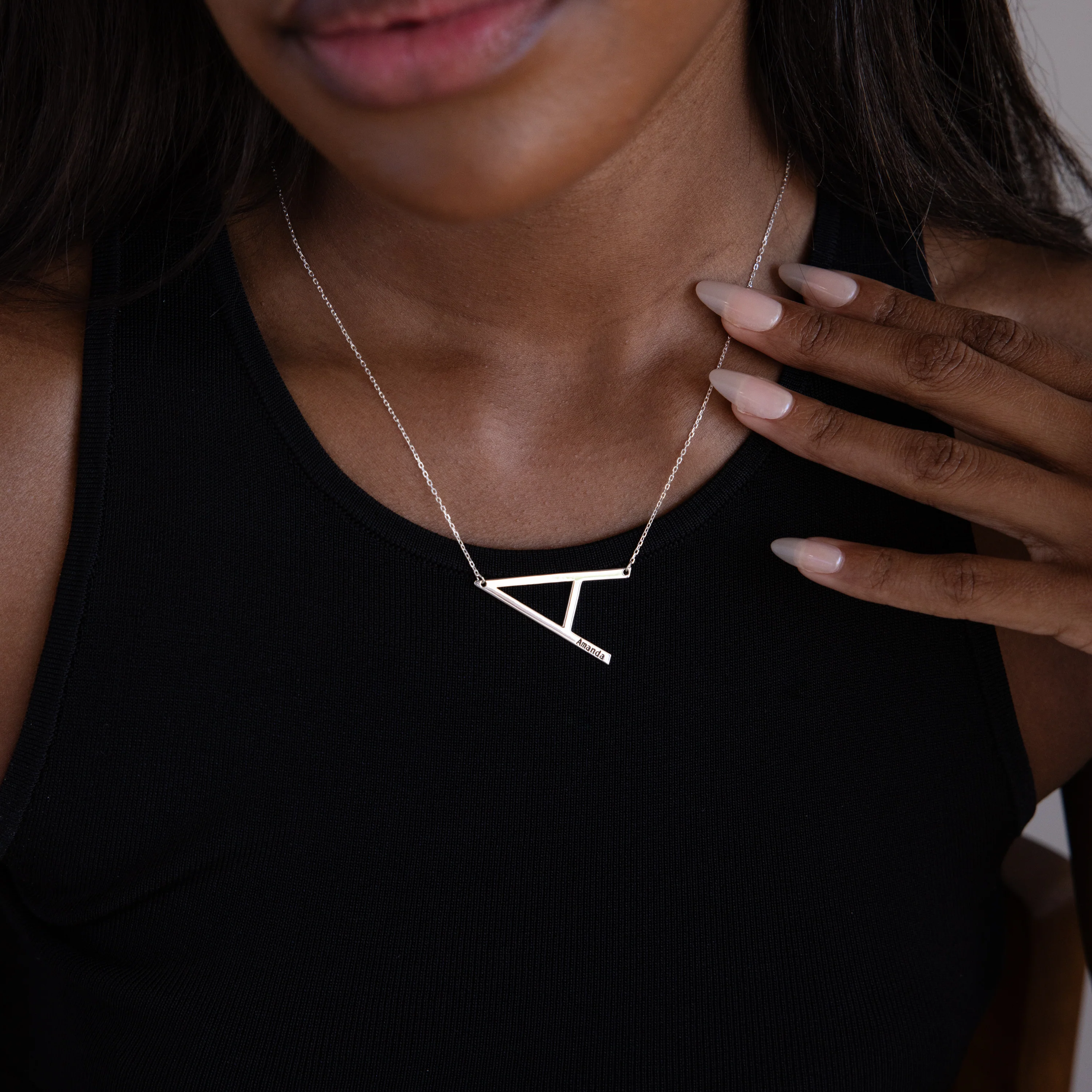 Large Sideways Initial Necklace - Image 3