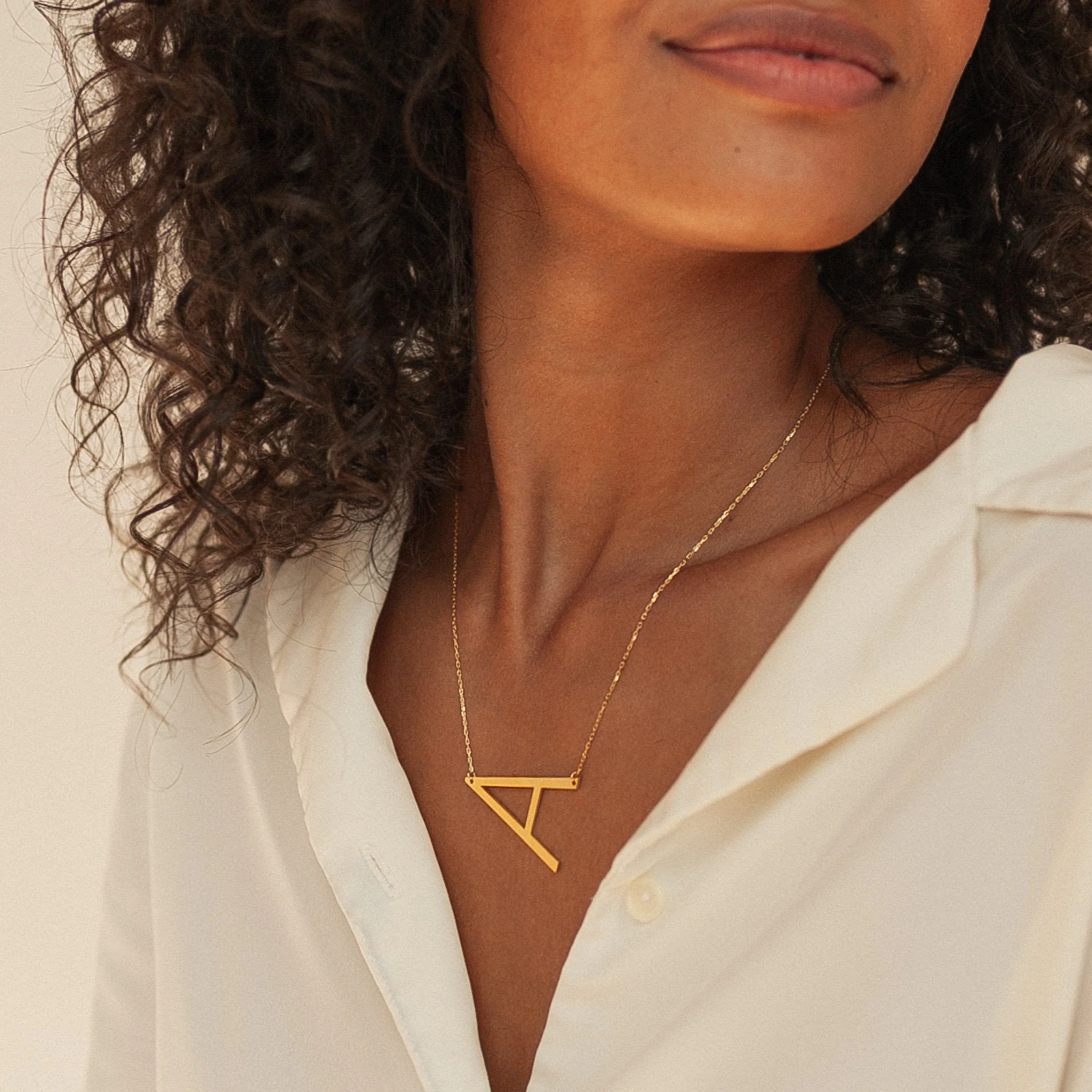 Large Sideways Initial Necklace - Image 5