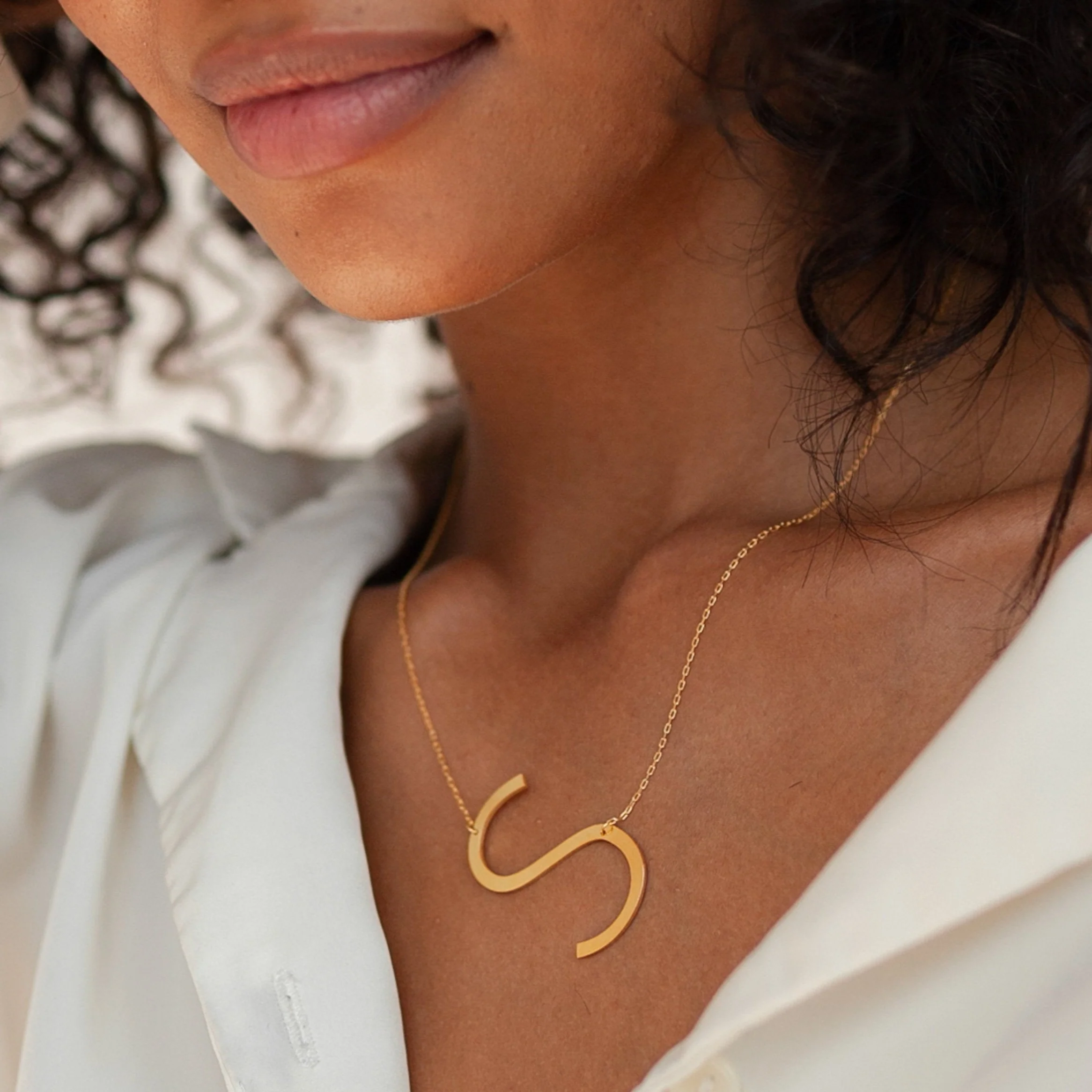 Large Sideways Initial Necklace - Image 7