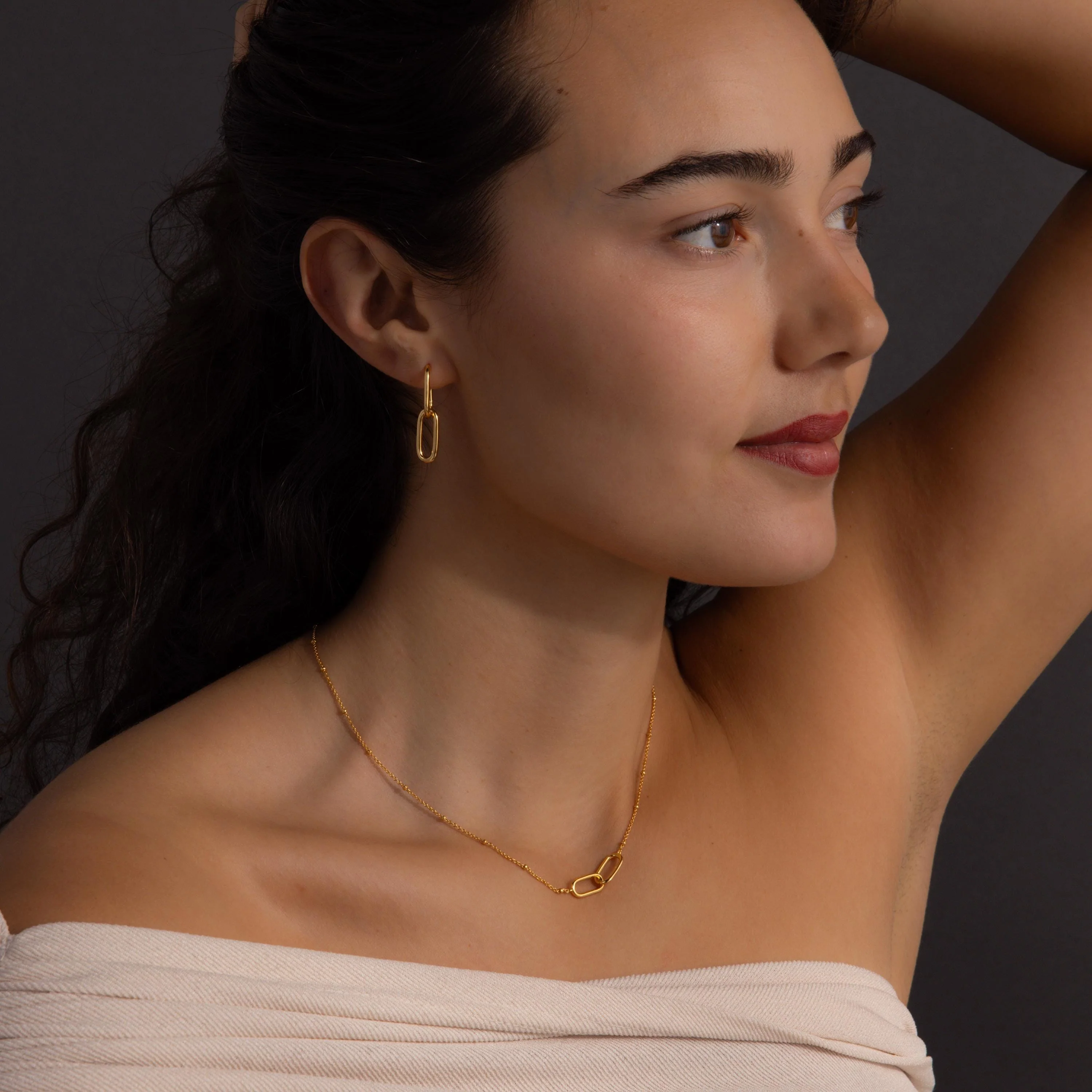 Linked Charm Necklace and Earrings Set - Image 8