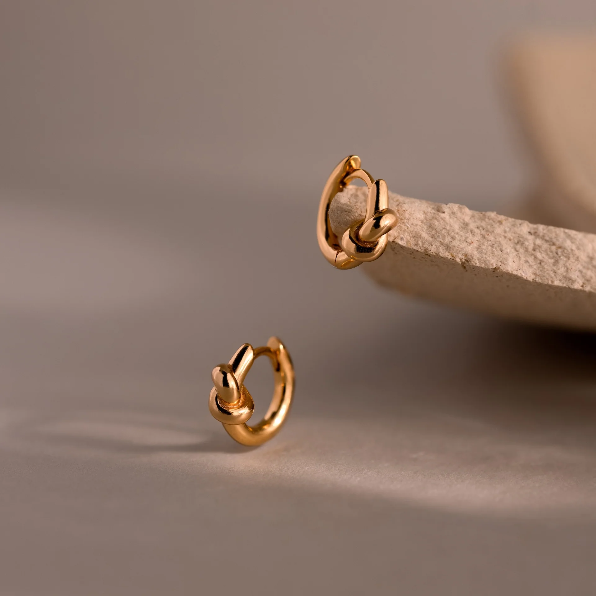 Love Knot Huggies in 18K Gold - Image 5