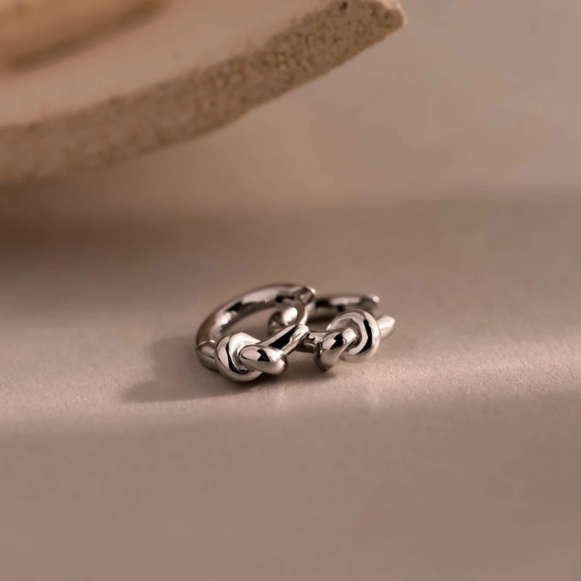 Love Knot Huggies in Silver - Image 5