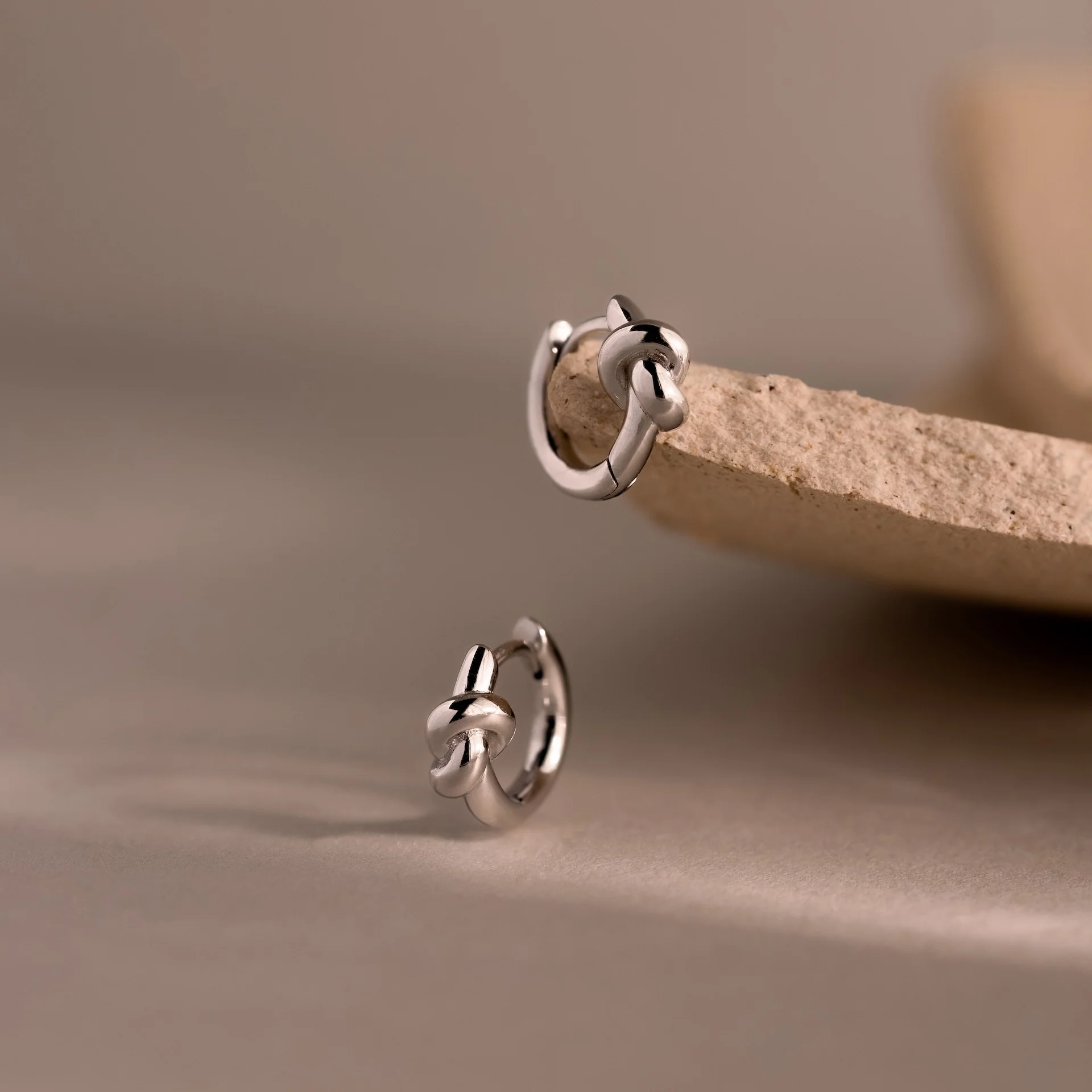 Love Knot Huggies in Silver - Image 7