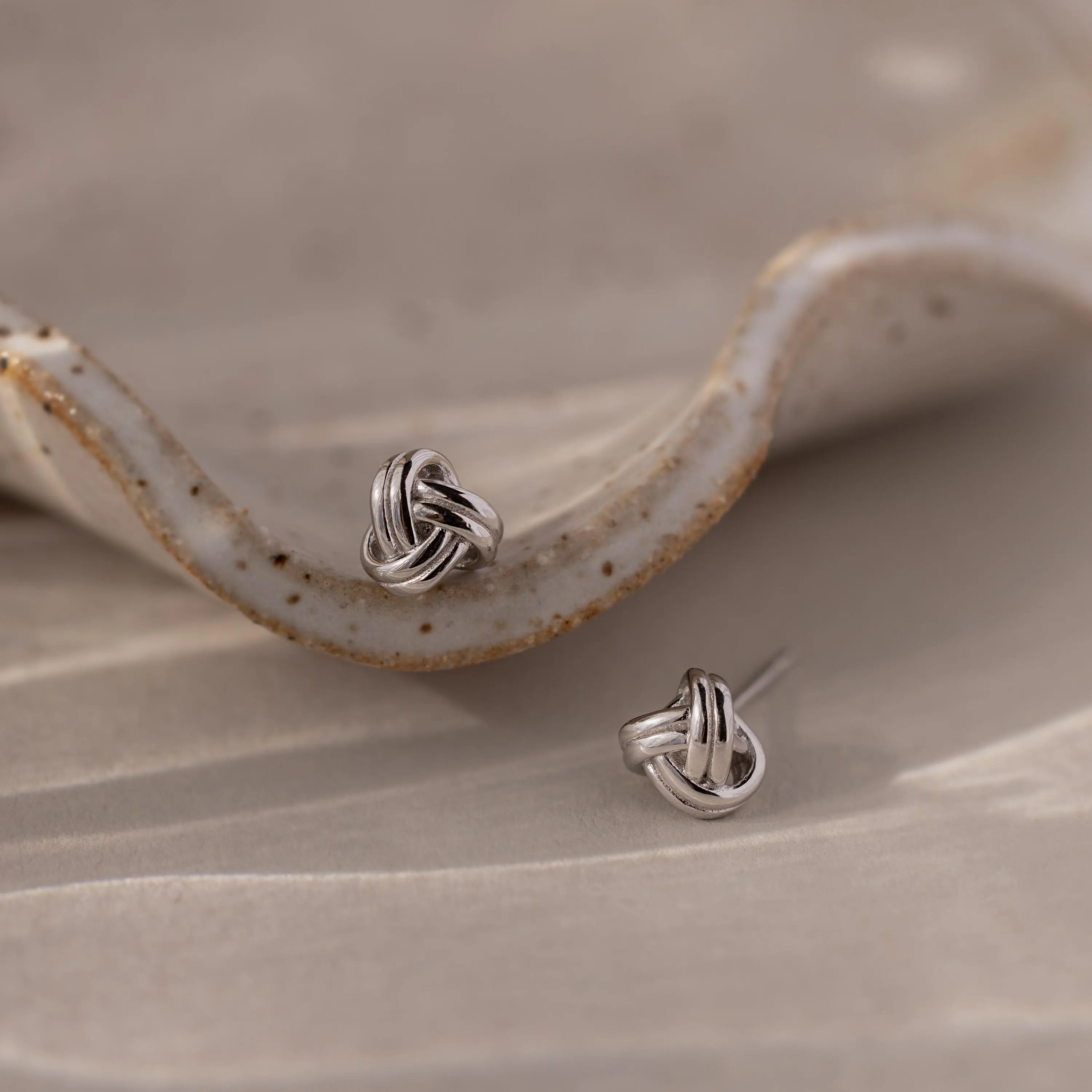 Love Knot Studs in Silver
