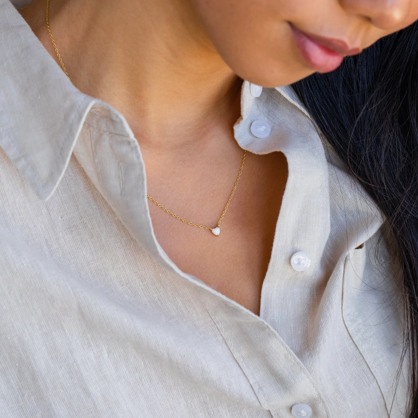 Madeline Opal Heart Necklace - Image 7