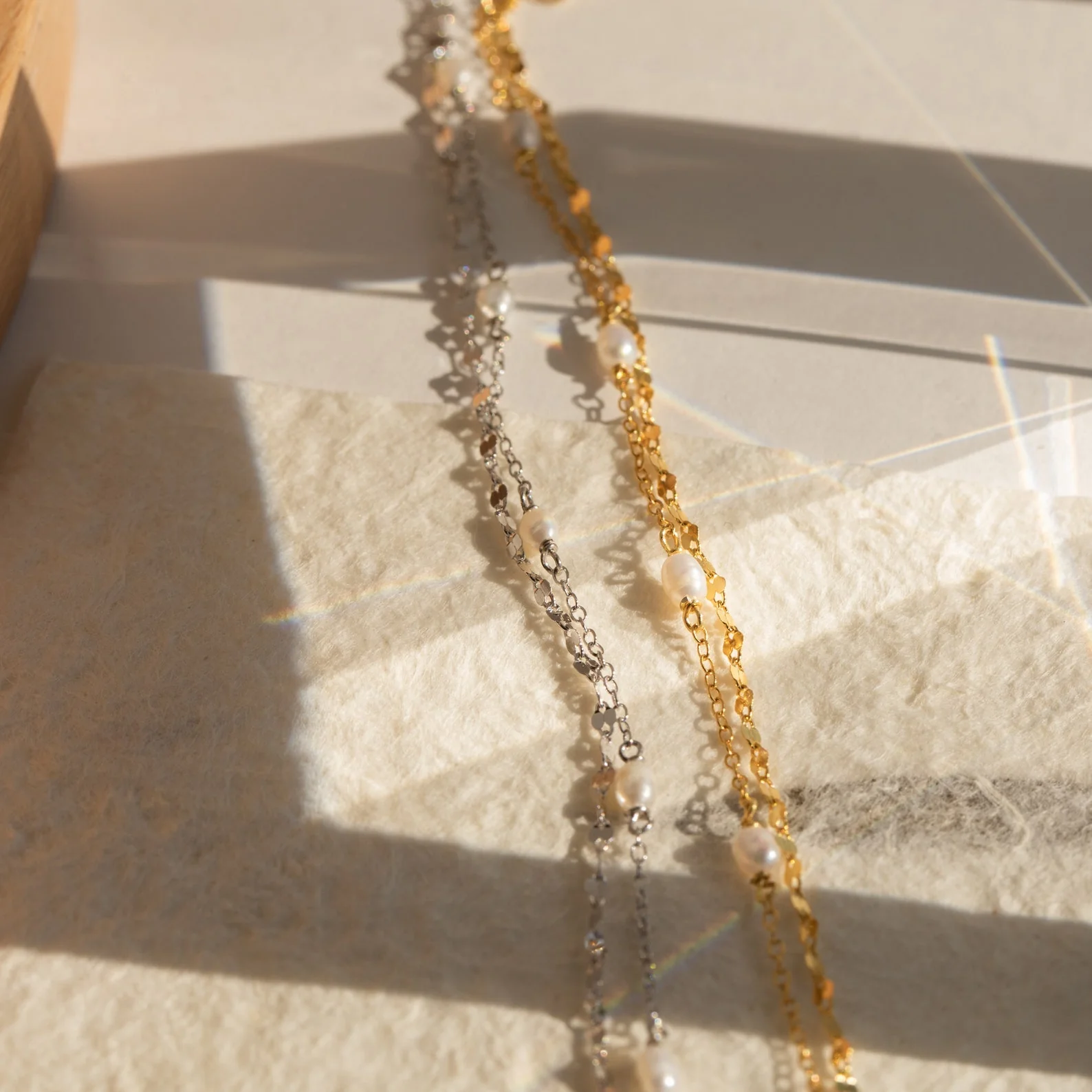 Magnolia Pearl Wrap Bracelet in 18K Gold - Image 5