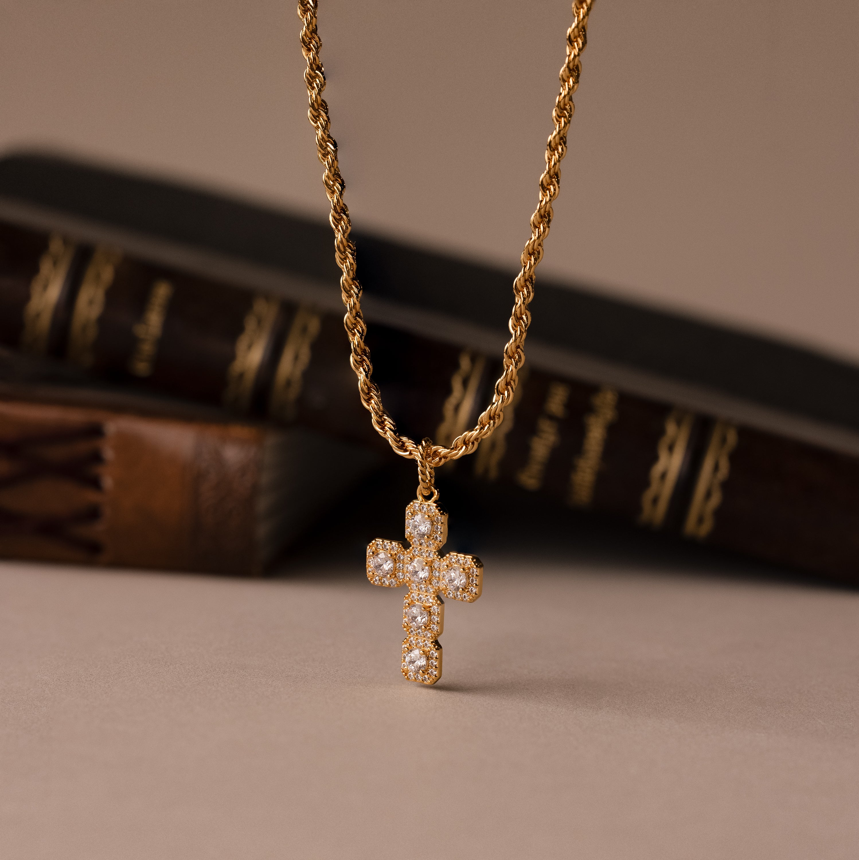 Majesty Cross Necklace in 18K Gold - Image 5