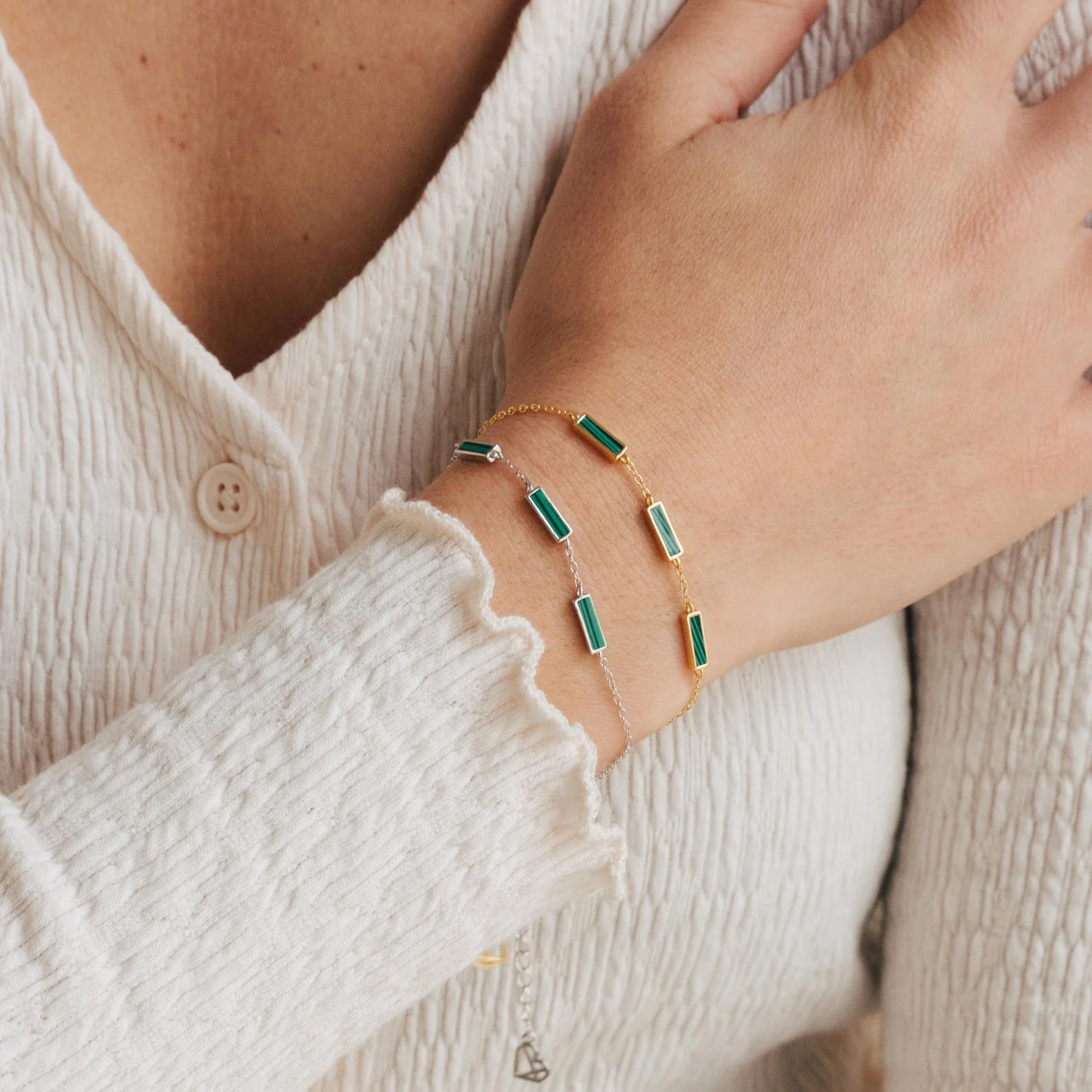 Malachite Bar Bracelet - Image 3