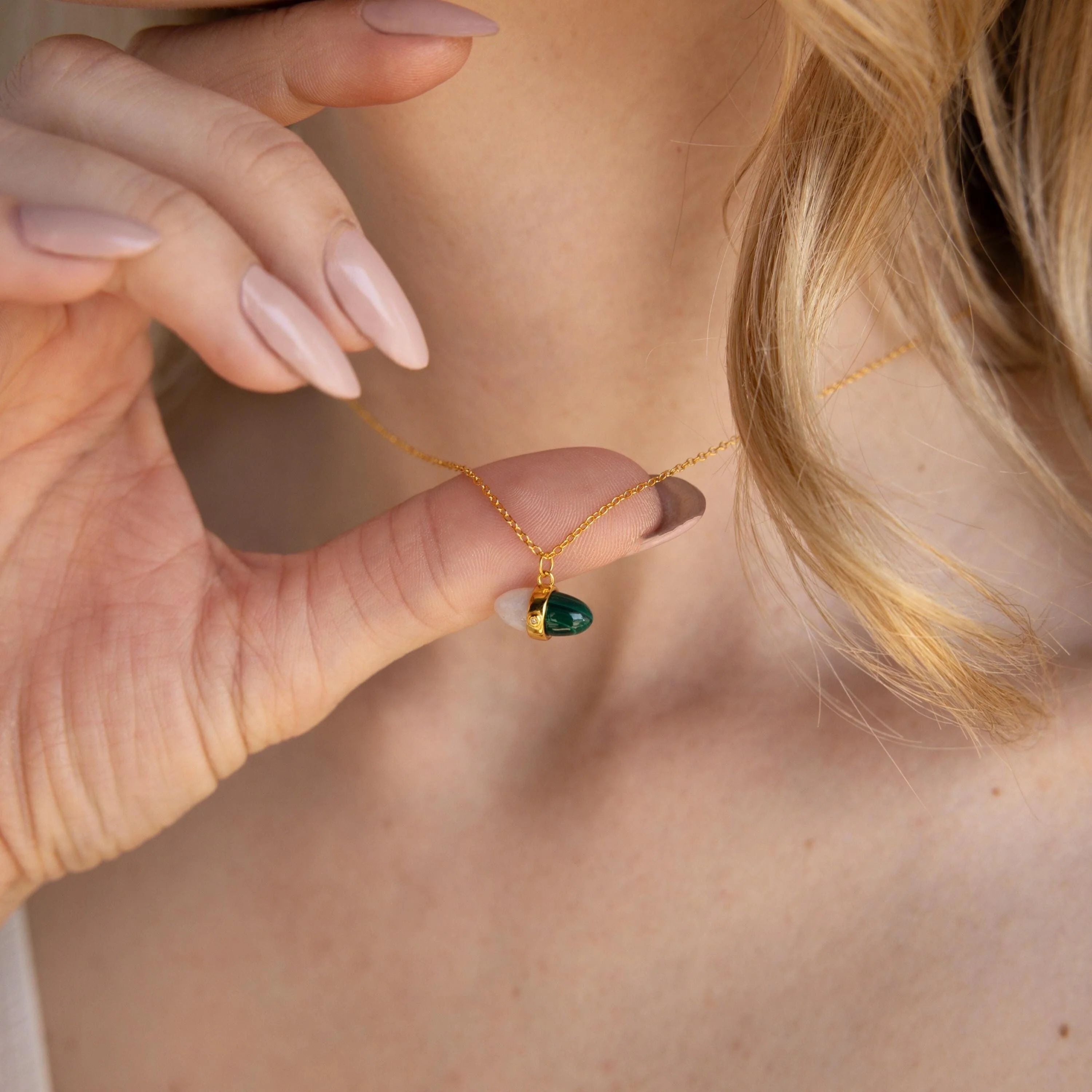 Malachite & Moonstone Necklace - Image 2