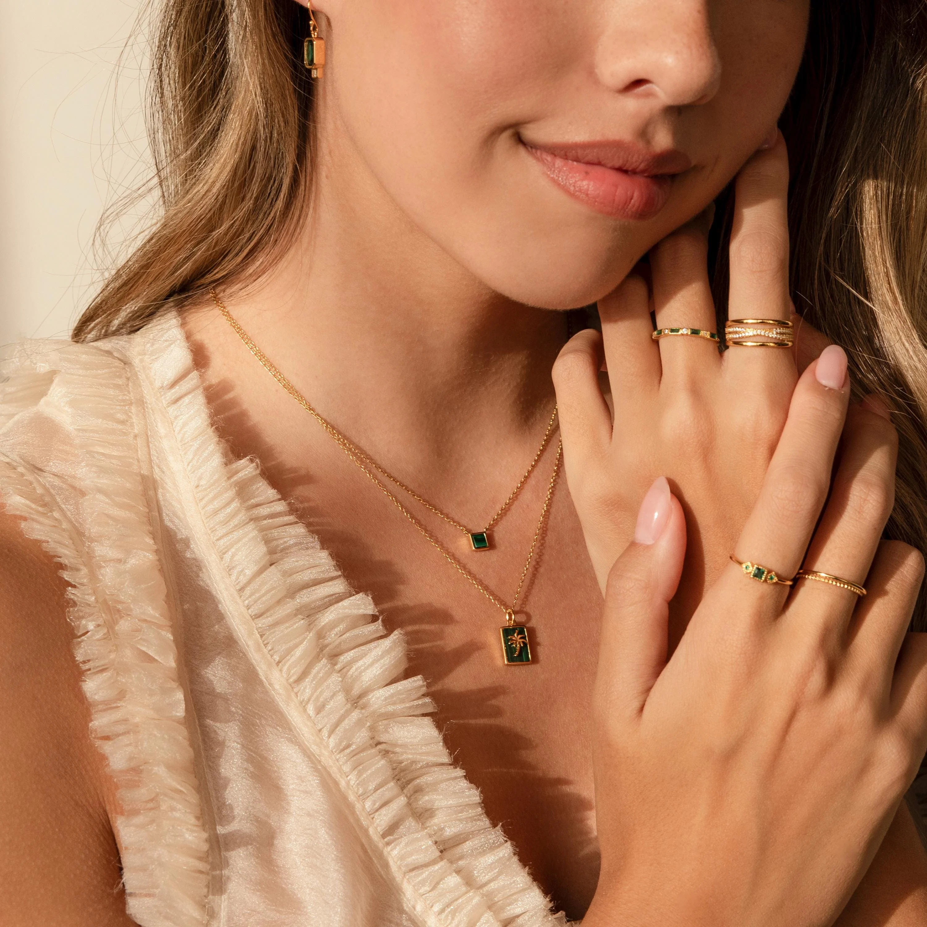 Malachite Palm Tree Necklace - Image 4