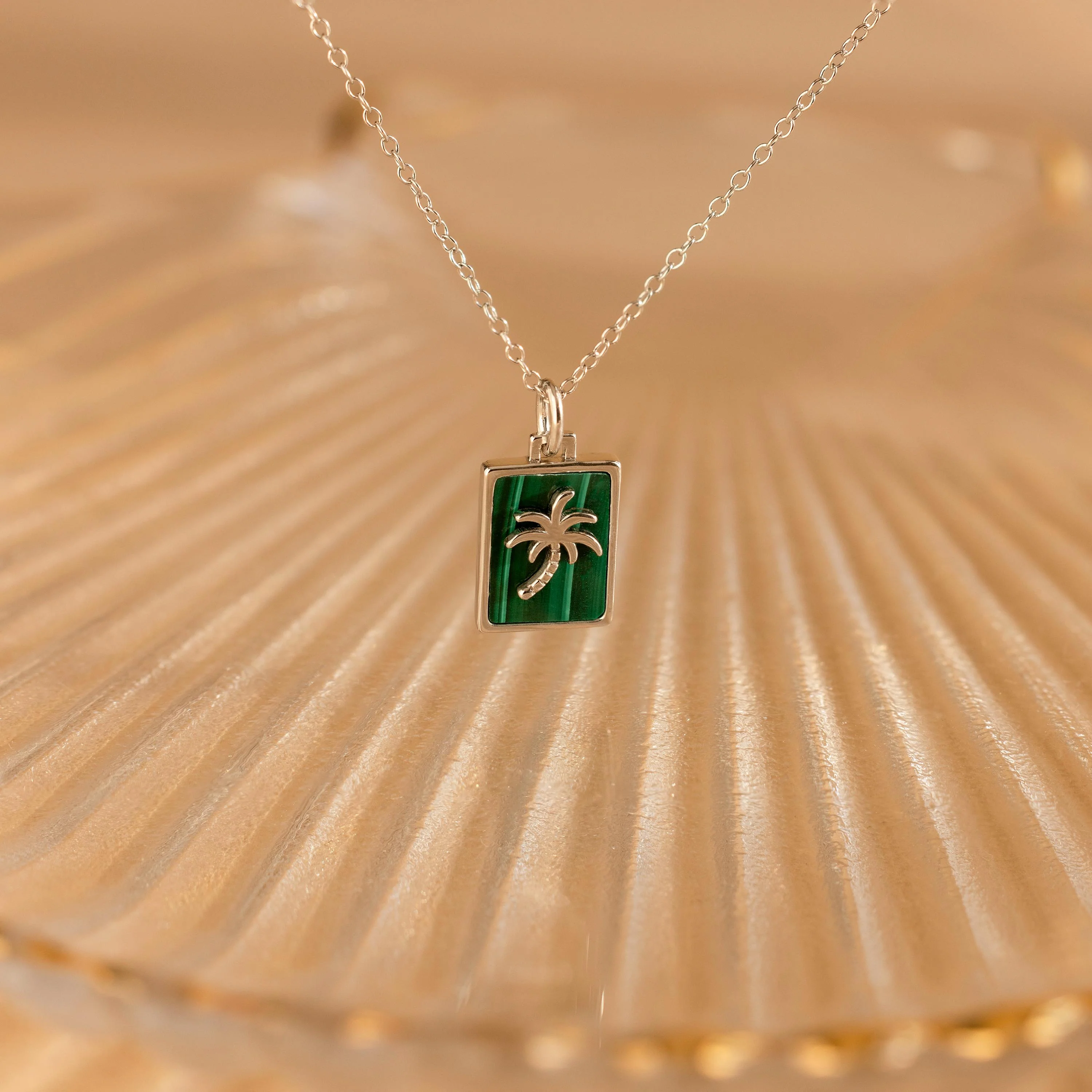 Malachite Palm Tree Necklace - Image 7