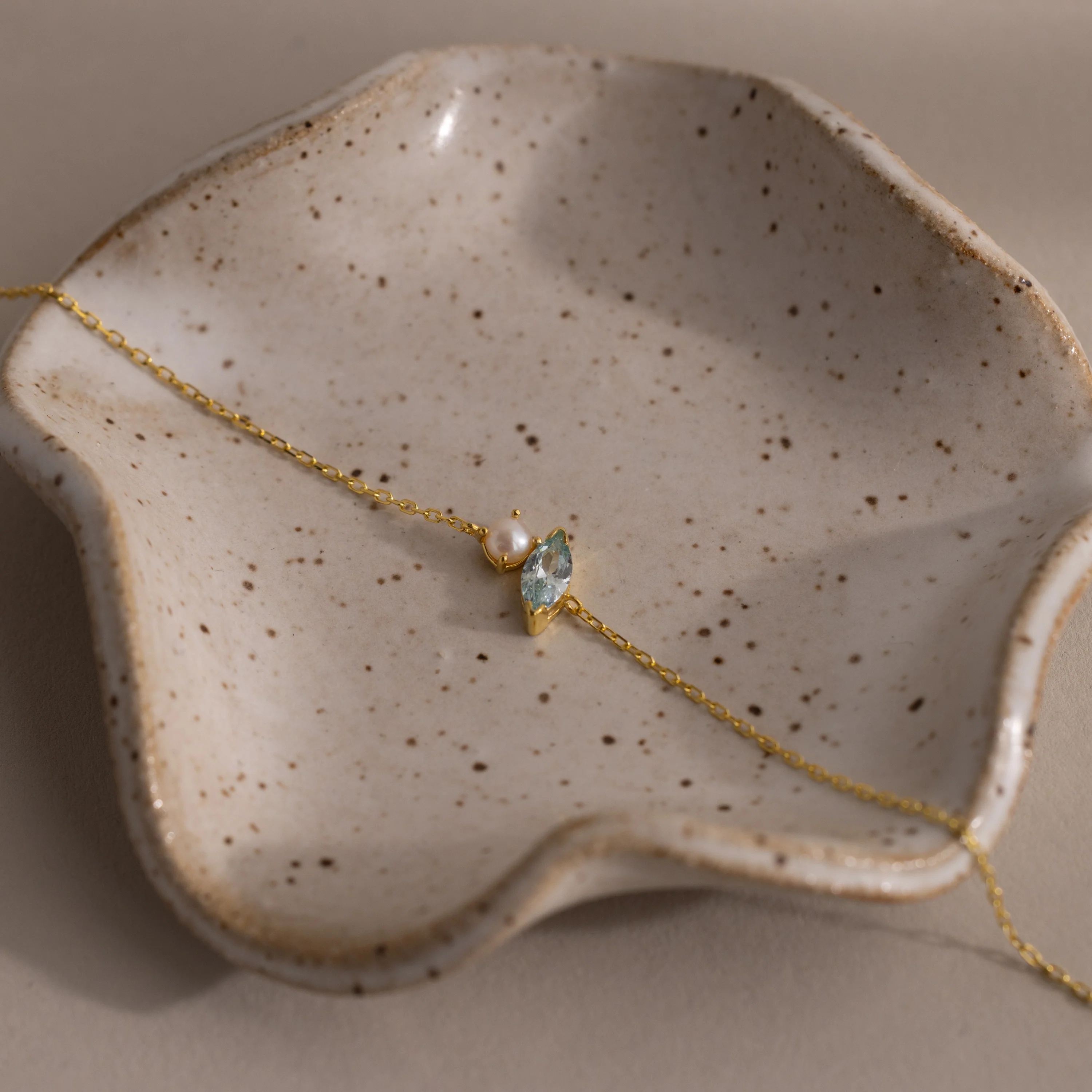 Marquise Birthstone & Pearl Bracelet - Image 3