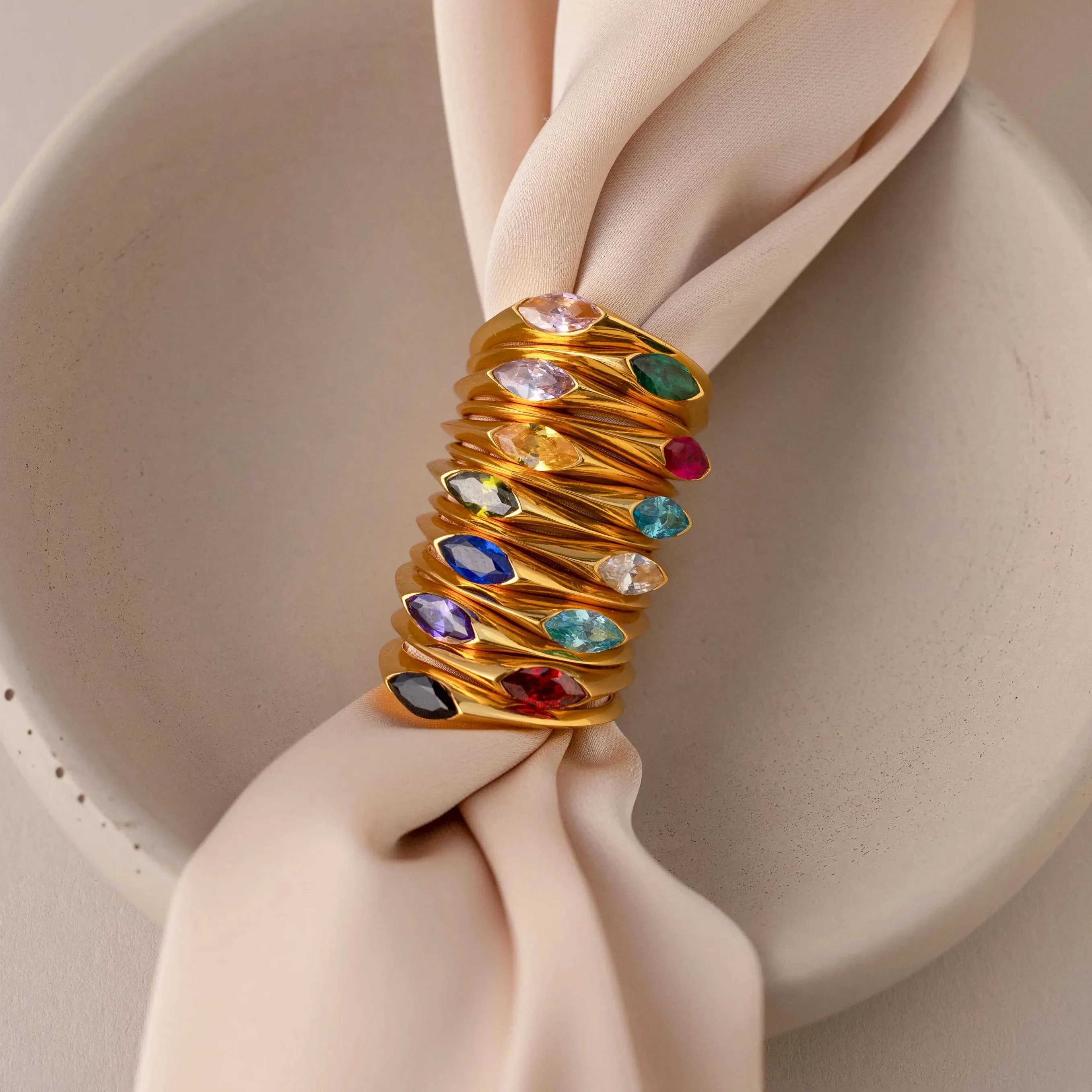 Marquise Birthstone Signet Ring - Image 3