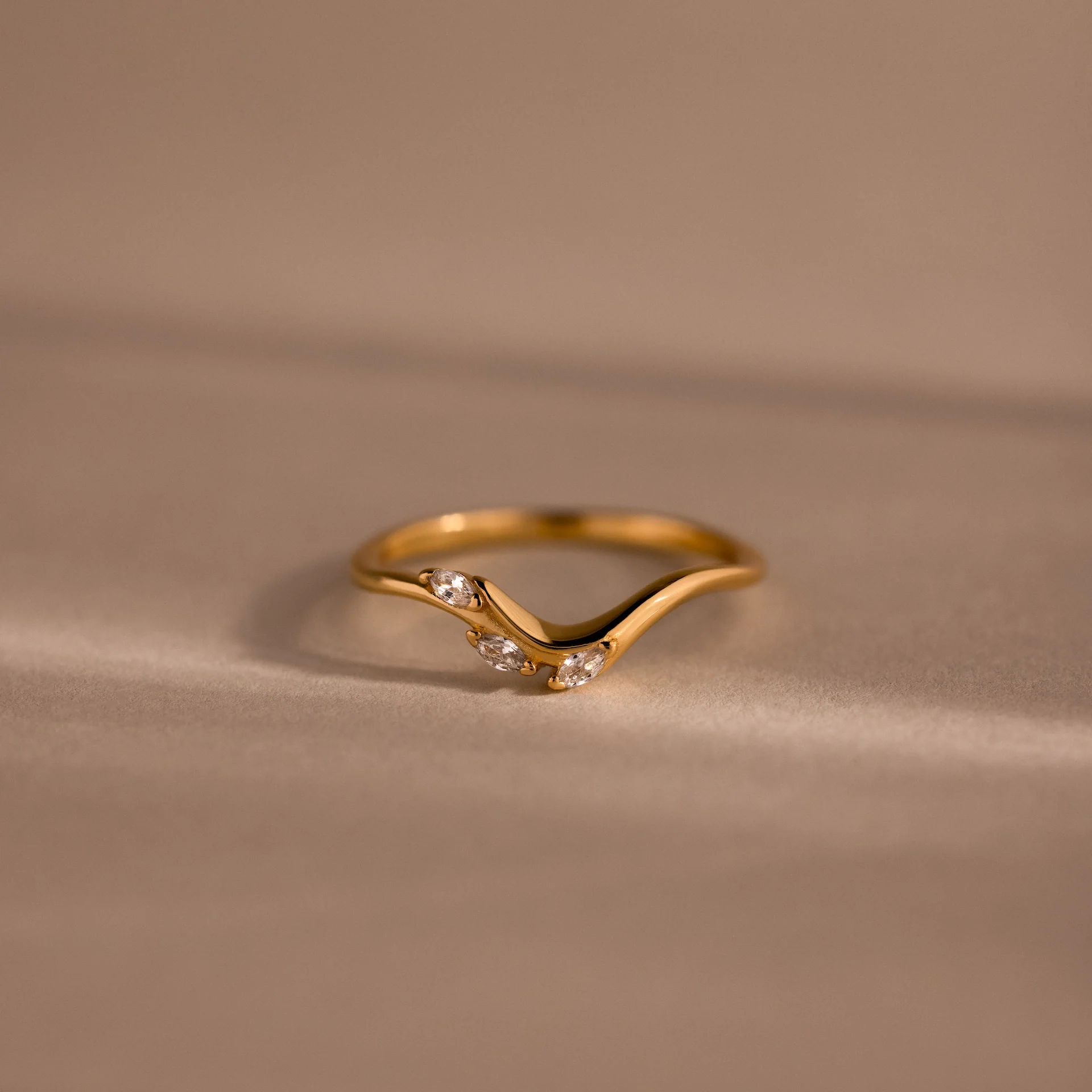 Marquise Diamond Curve Ring