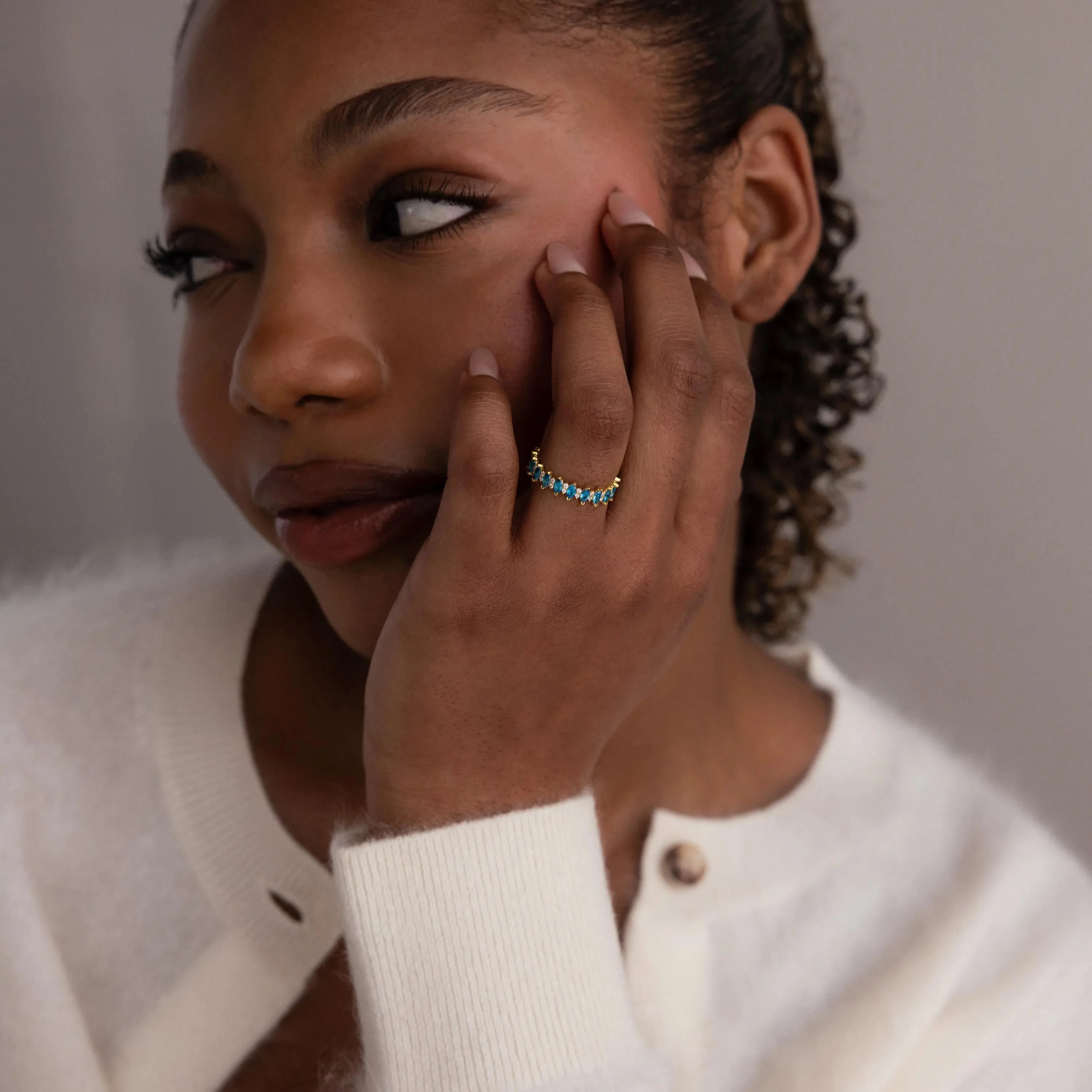 Marquise Infinity Birthstone Ring - Image 4