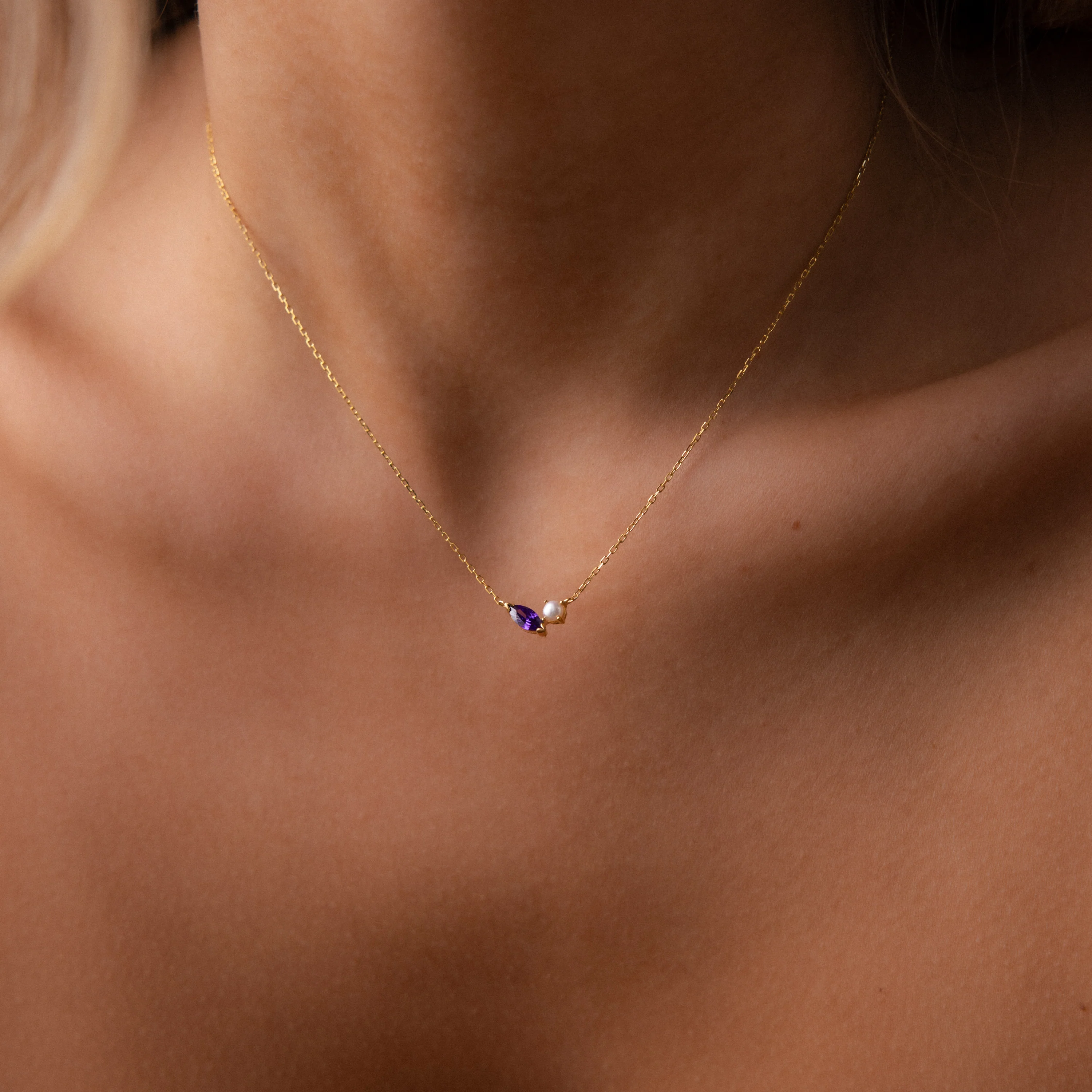Marquise Peridot & Pearl Necklace - Image 2