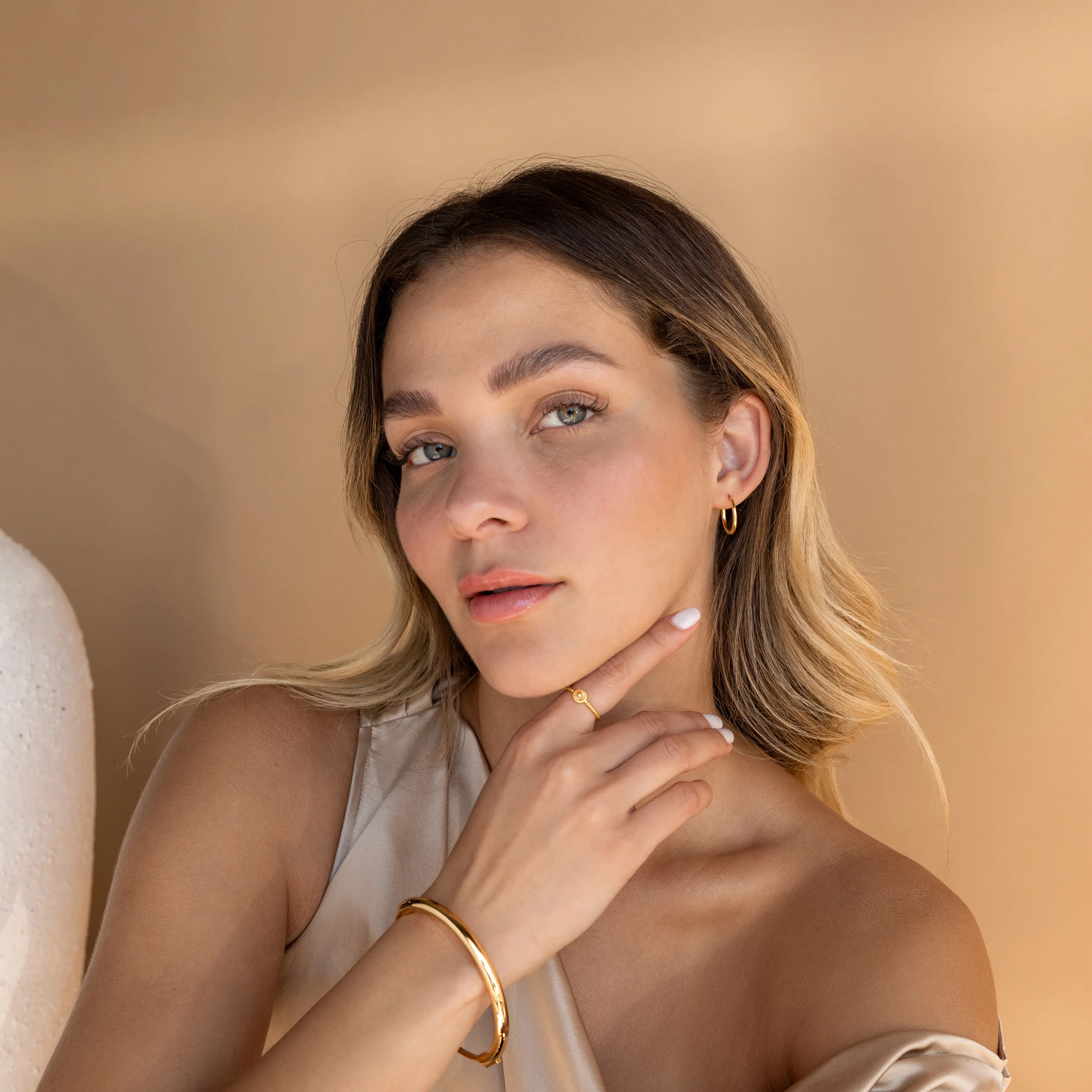 Medium Bold Hoops in Silver - Image 5