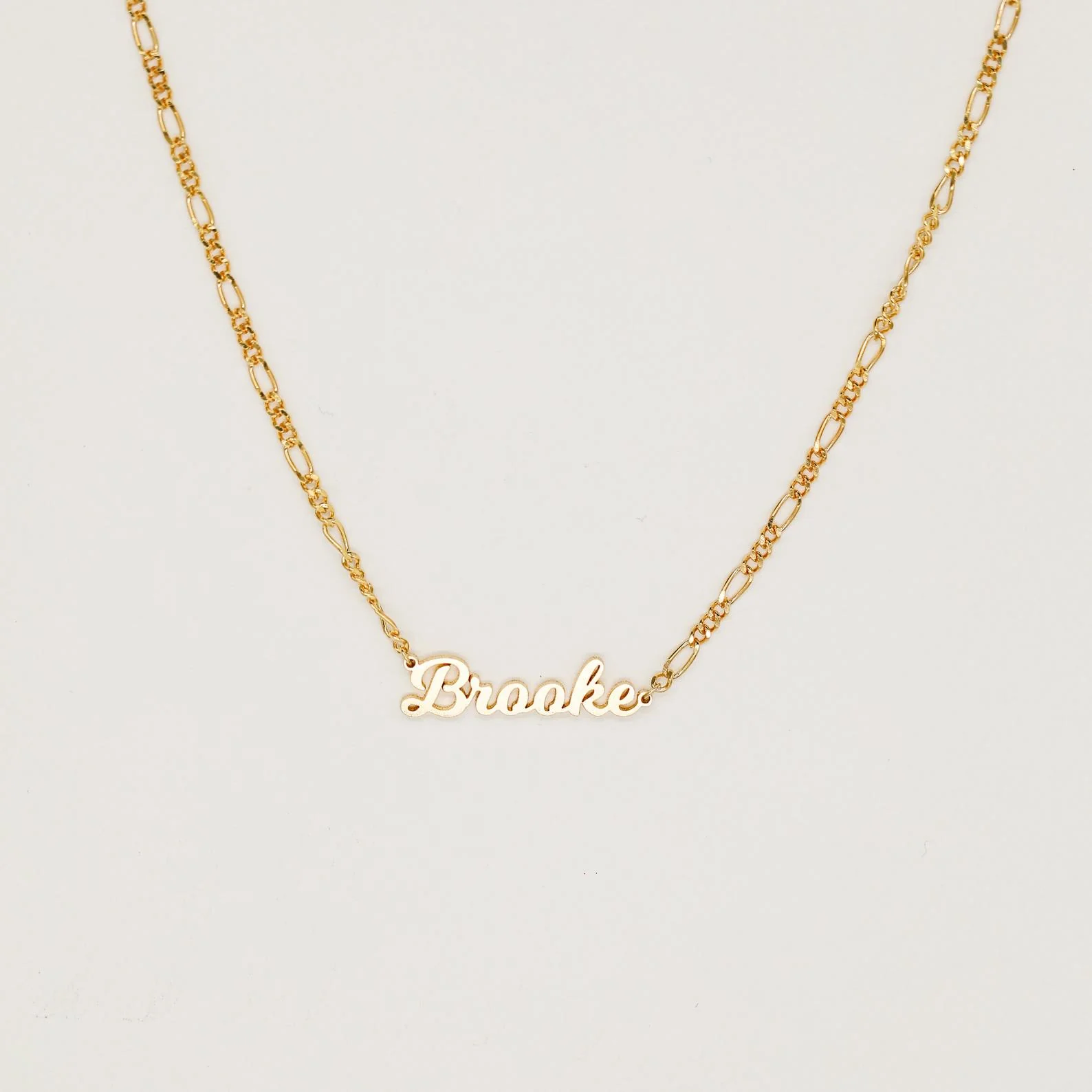 Mellow Name Necklace in Figaro Chain - Image 3