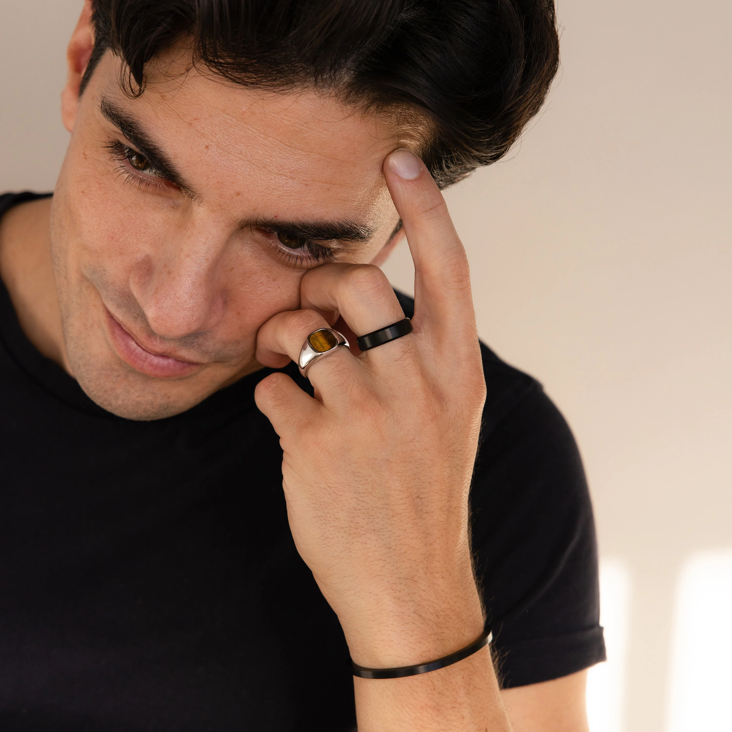 Men's Thick Black Ring - Image 7