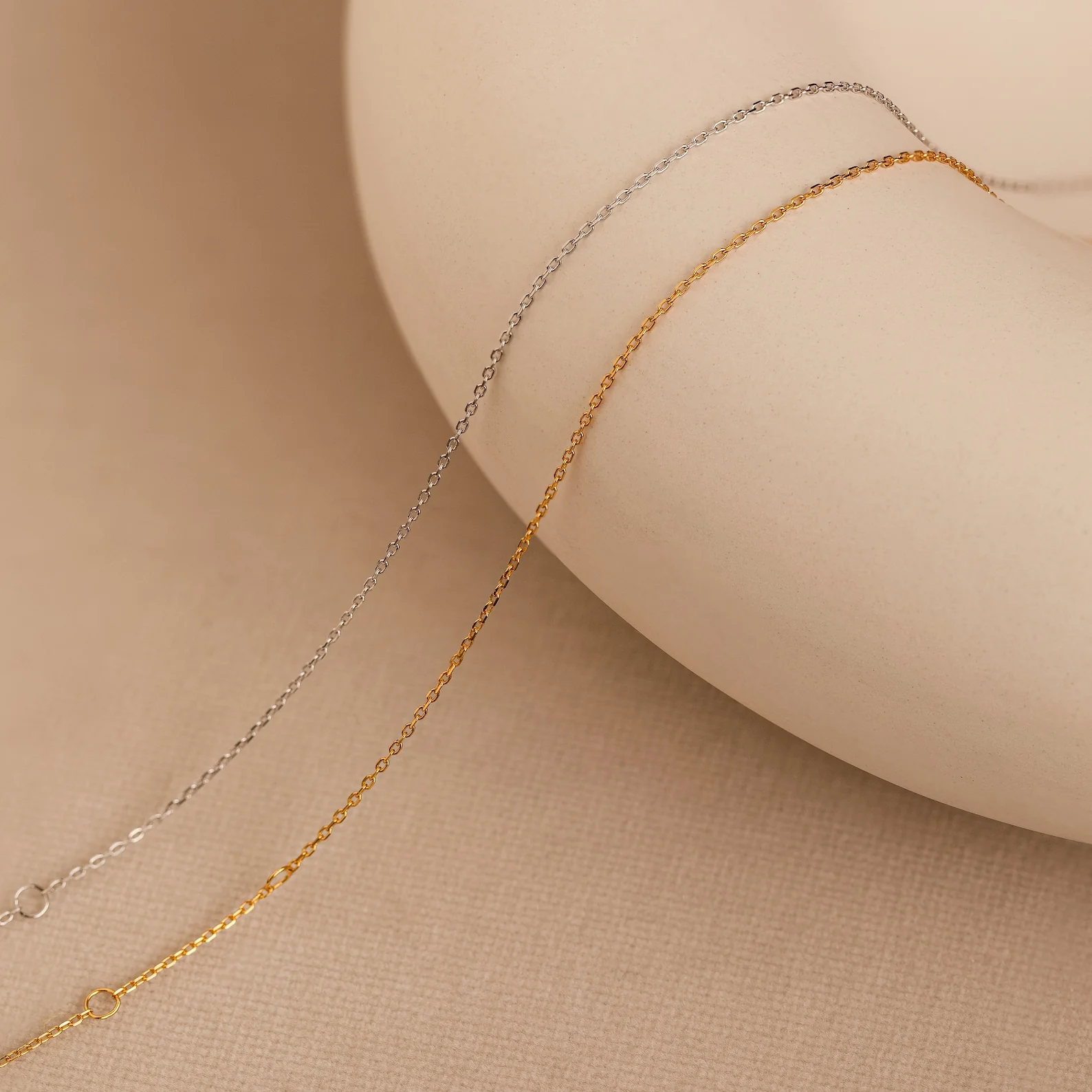 Micro Rolo Chain Anklet in 18K Gold - Image 4