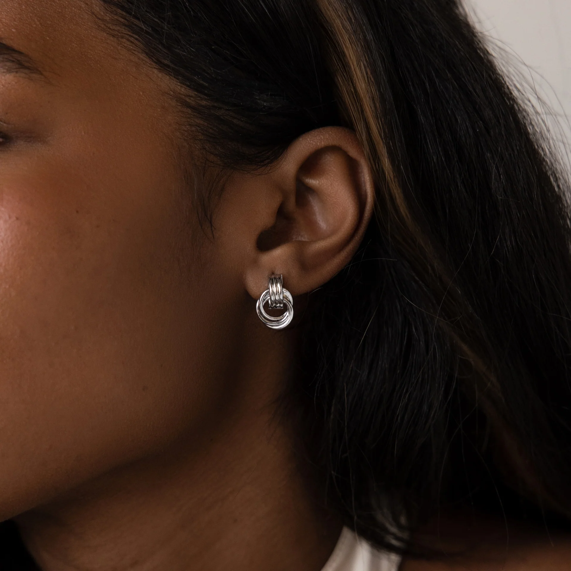Micro Triple Knot Earrings - Image 2