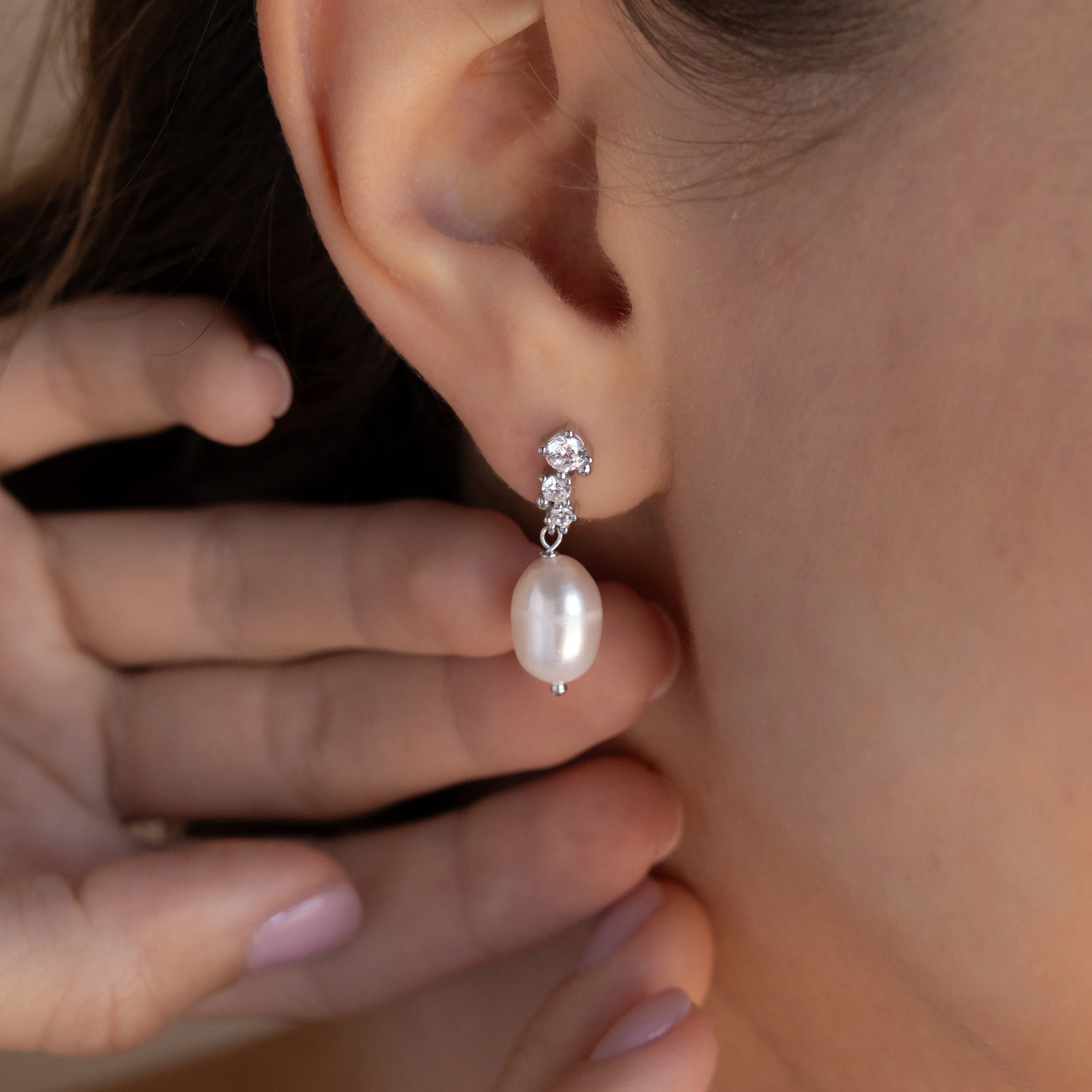 Millie Drop Earrings in Silver - Image 4