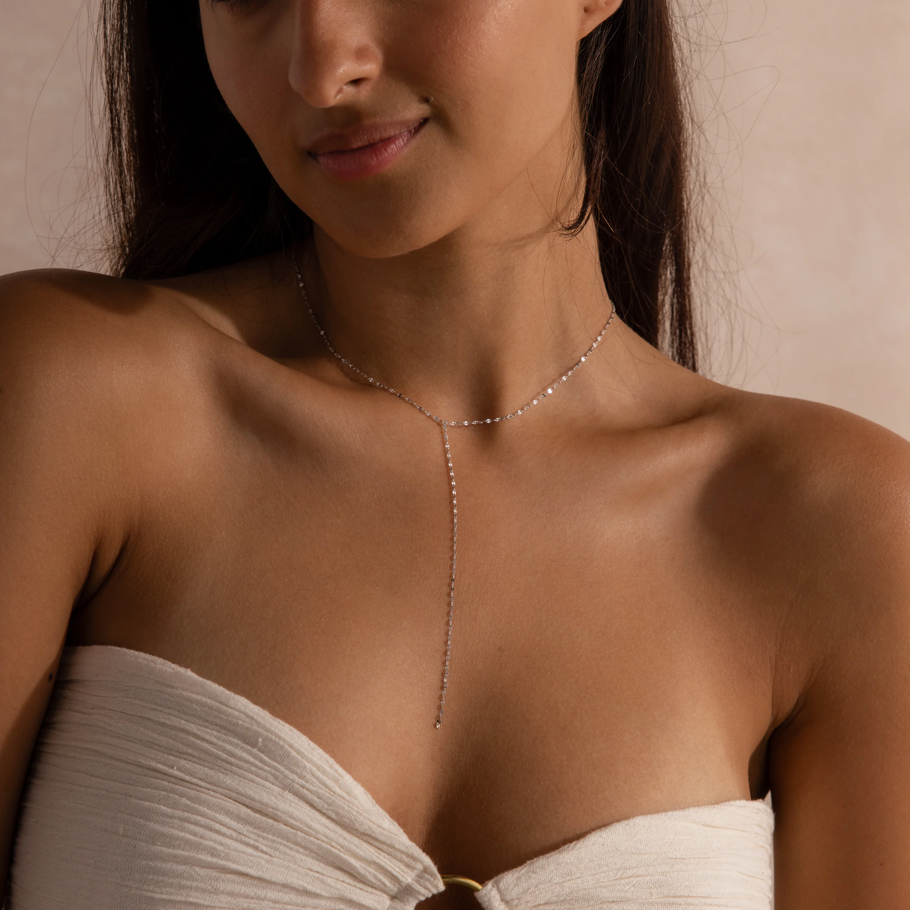 Mirror Chain Lariat Necklace - Image 3