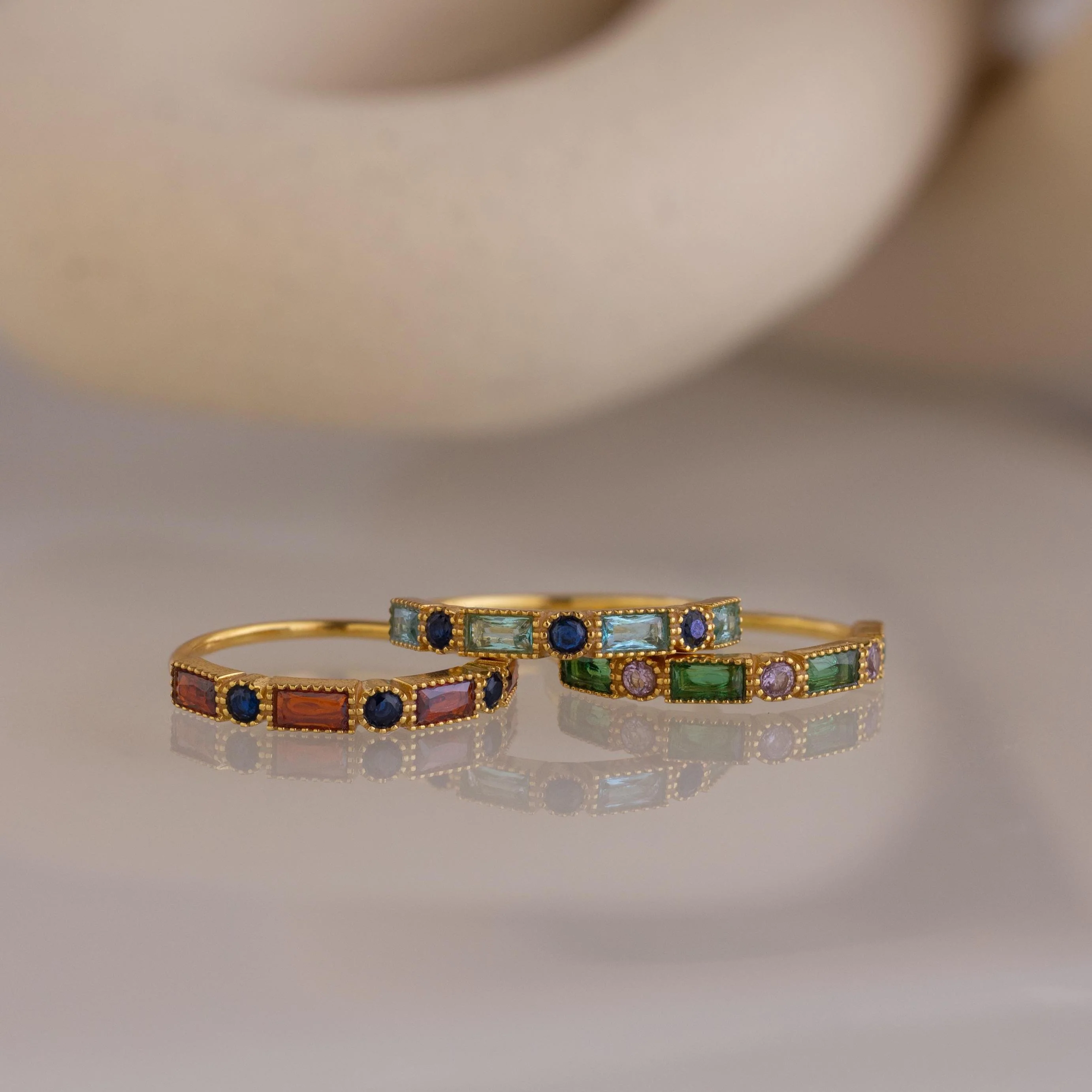 Mixed Art Deco Birthstone Ring - Image 3