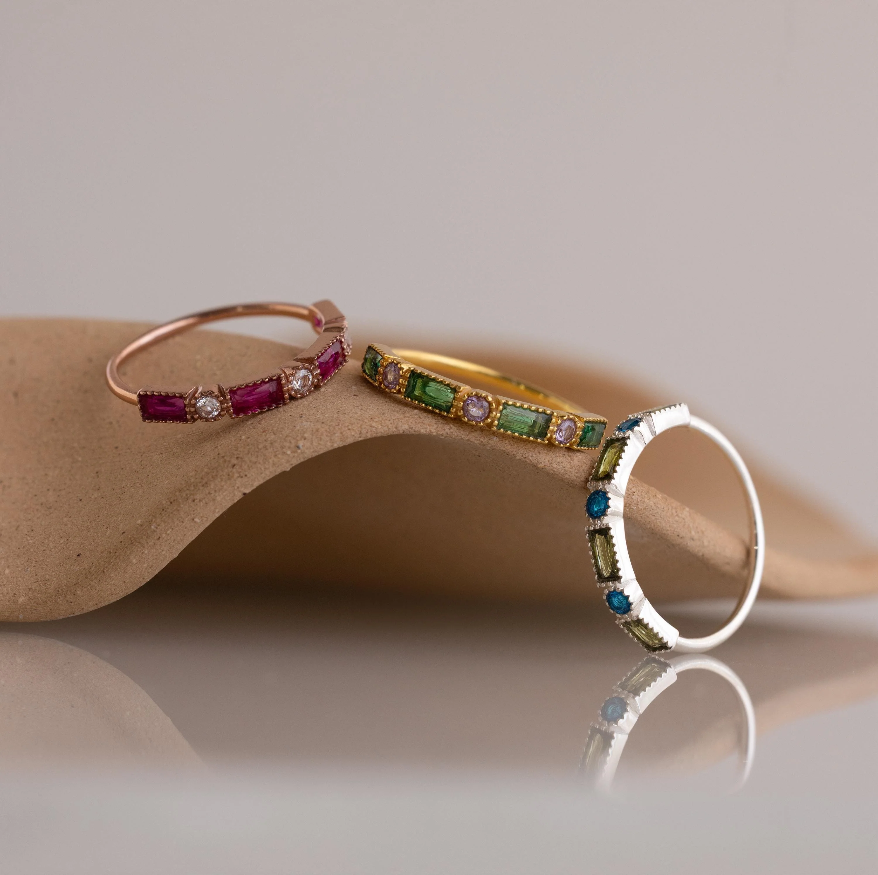 Mixed Art Deco Birthstone Ring - Image 9