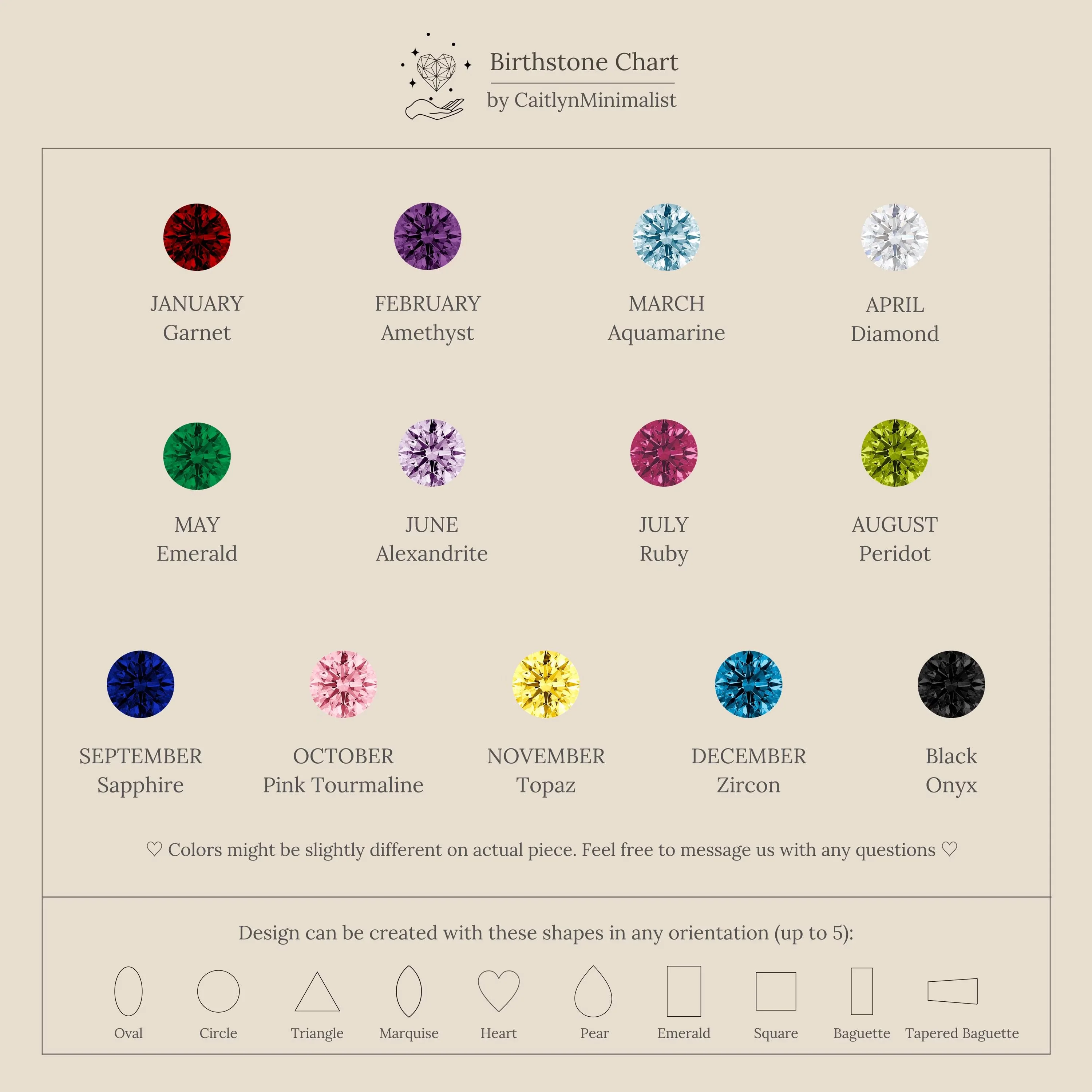 Mixed Birthstone Charm Necklace in 18K Gold - Image 6