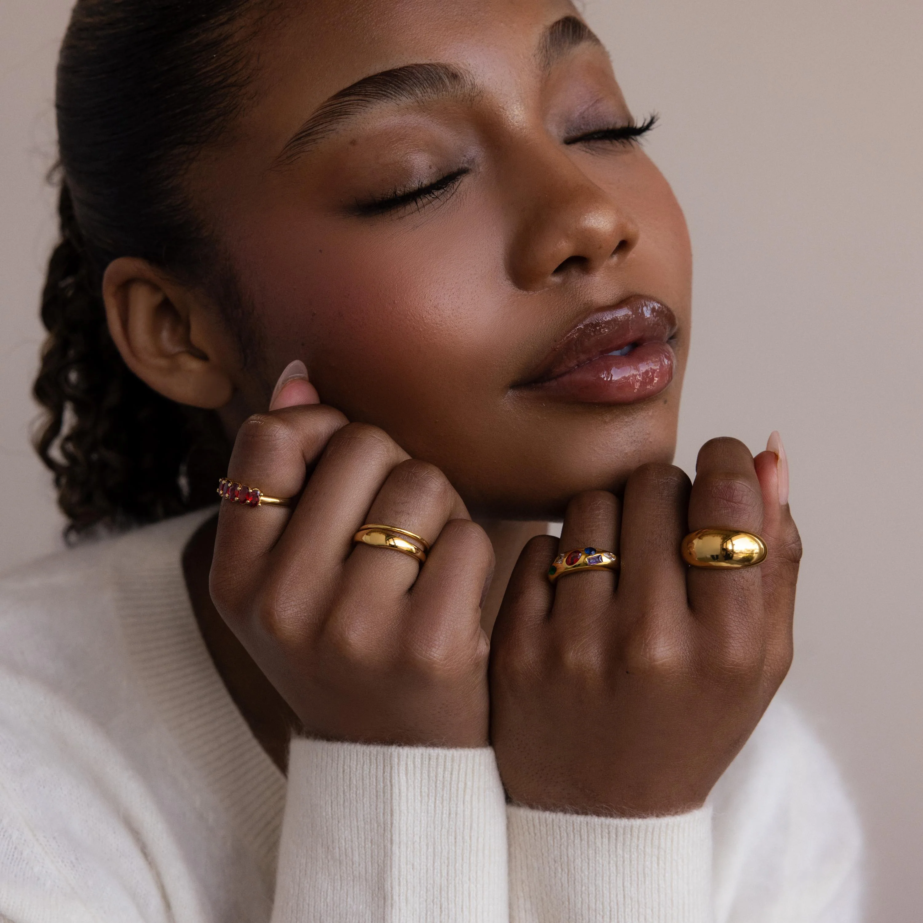 Mixed Birthstone Dome Ring - Image 6