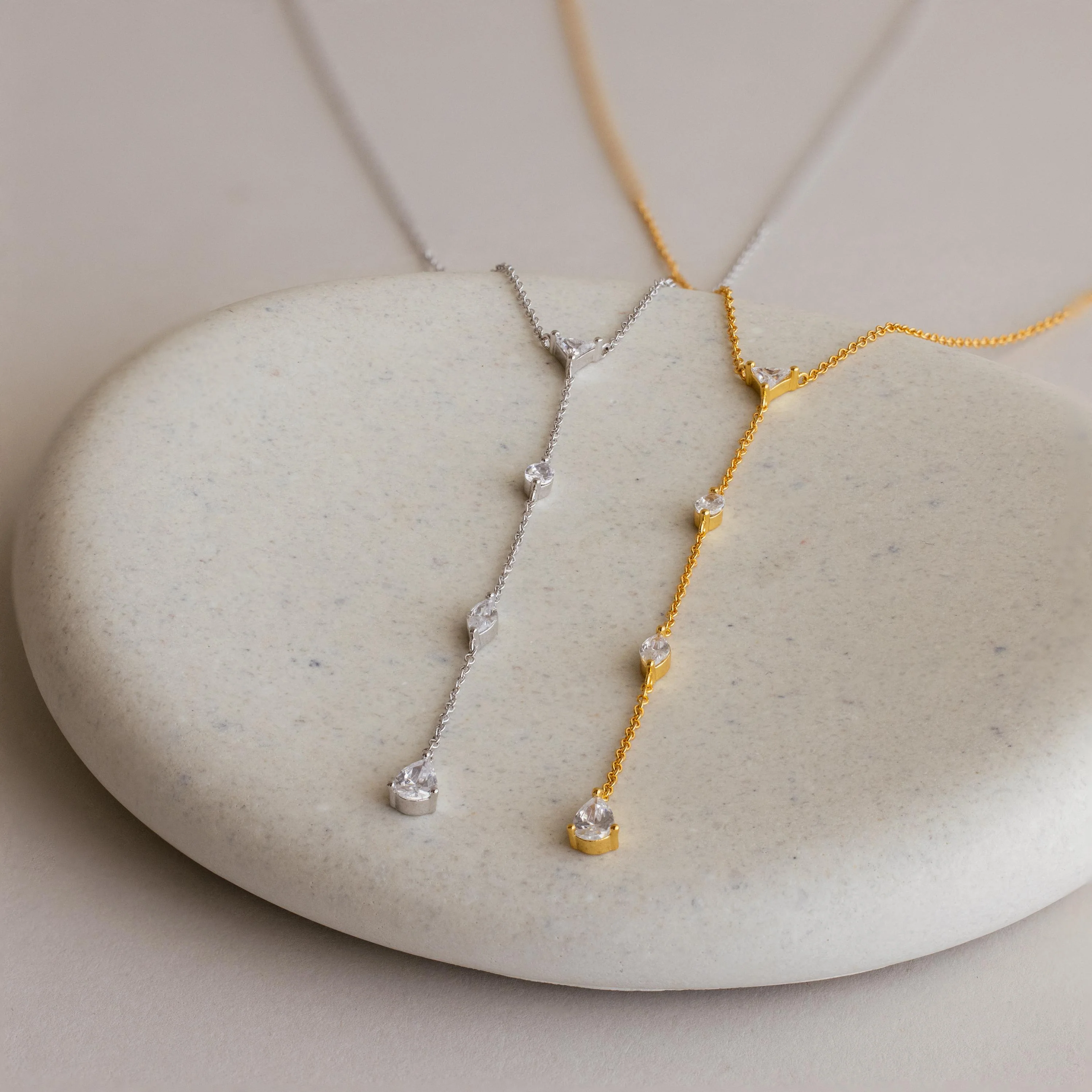 Mixed Diamond Lariat Necklace - Image 3