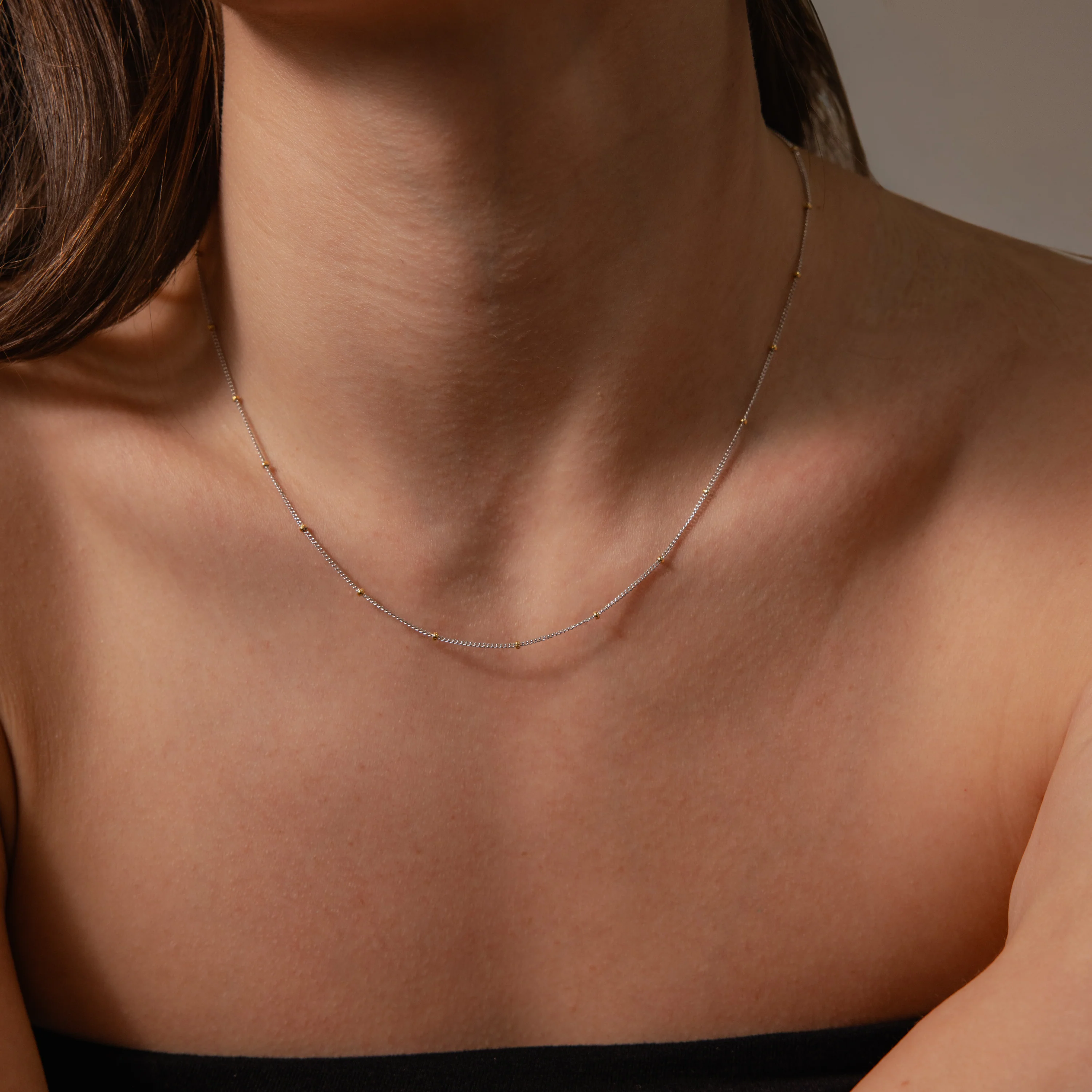 Mixed Metal Beaded Necklace - Image 2