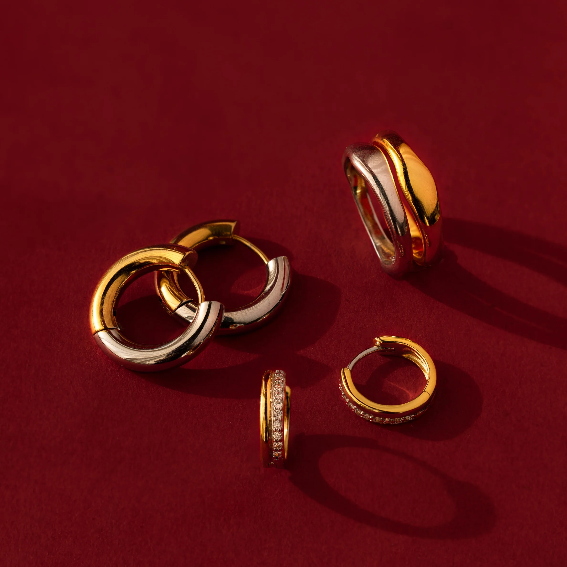 Mixed Metal Chunky Hoops - Image 9