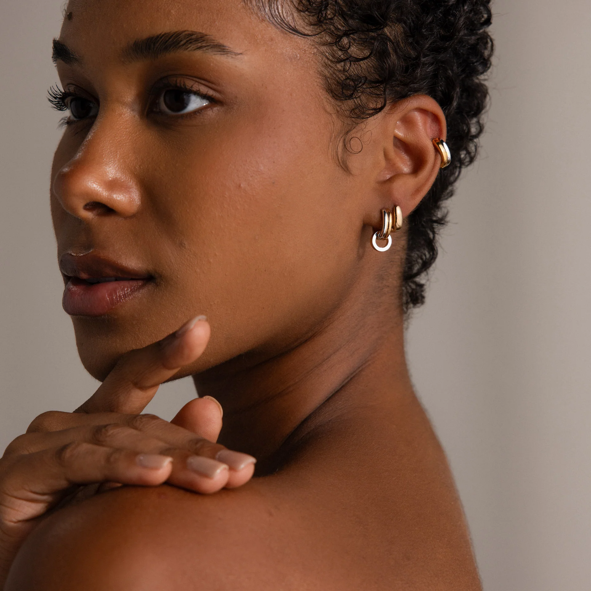 Mixed Metal Circle Hoops - Image 6