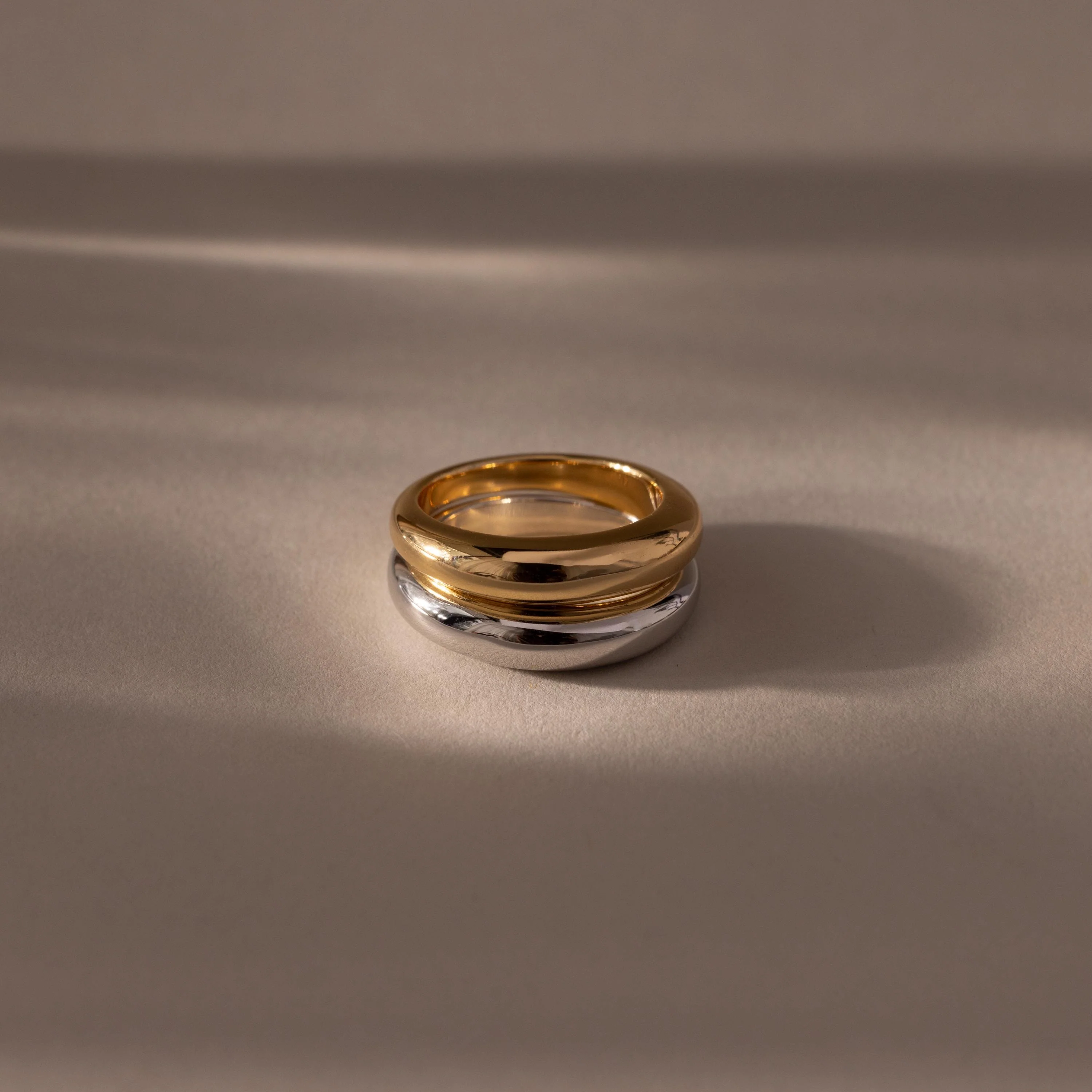 Mixed Metal Dome Ring Set - Image 5