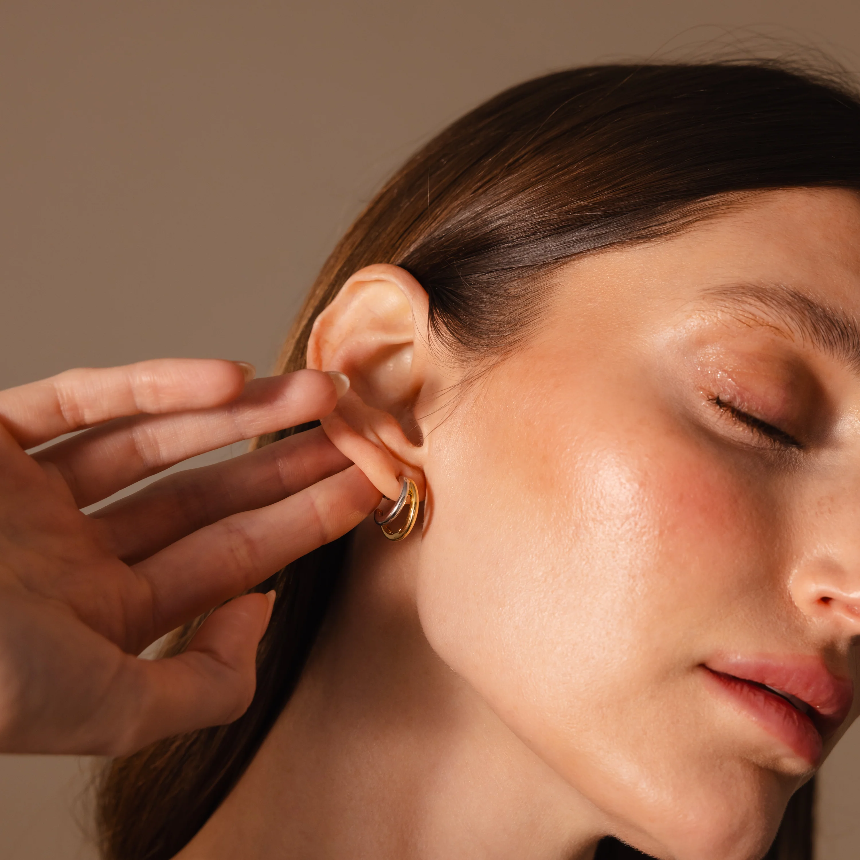 Mixed Metal Duo Hoops - Image 4