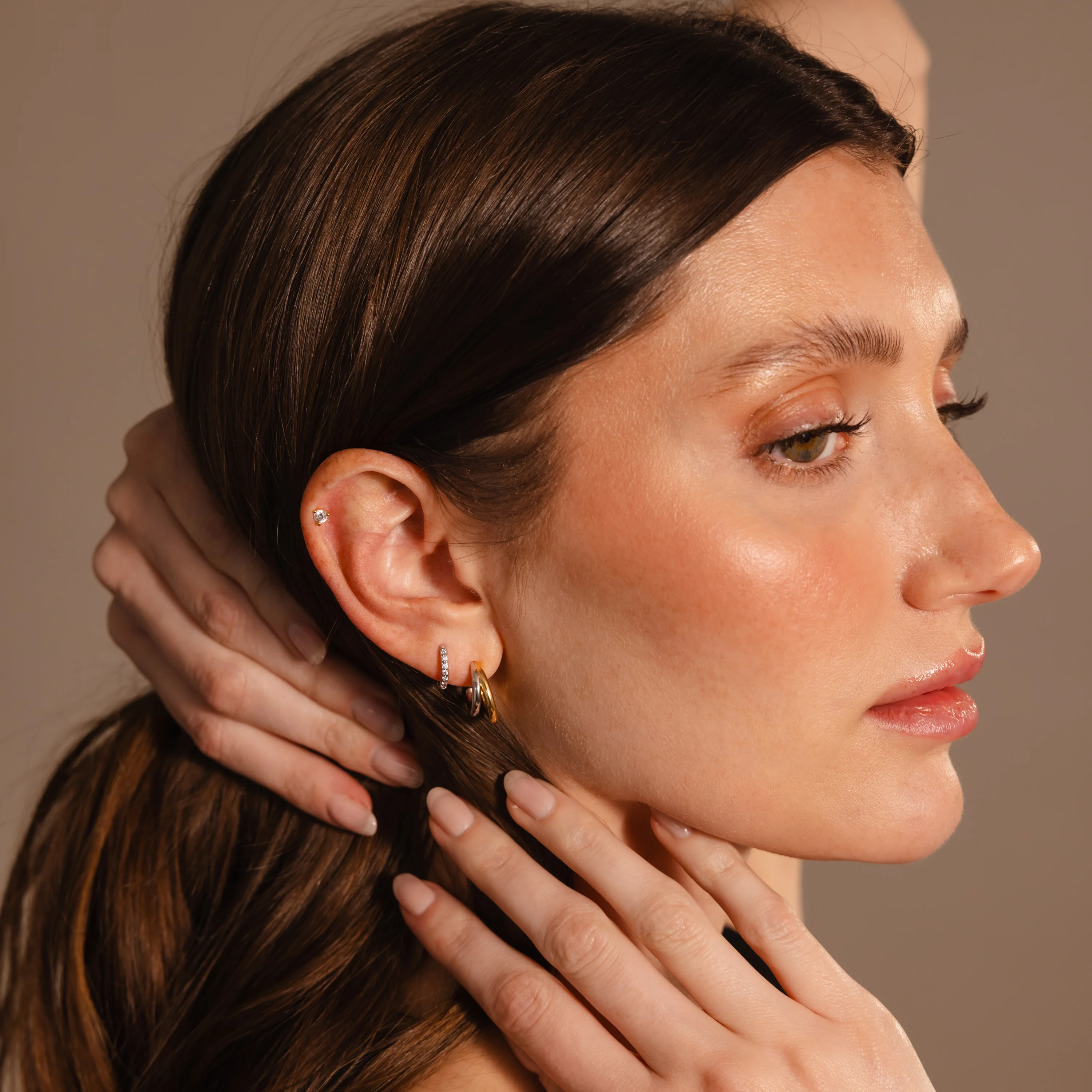 Mixed Metal Duo Hoops - Image 6
