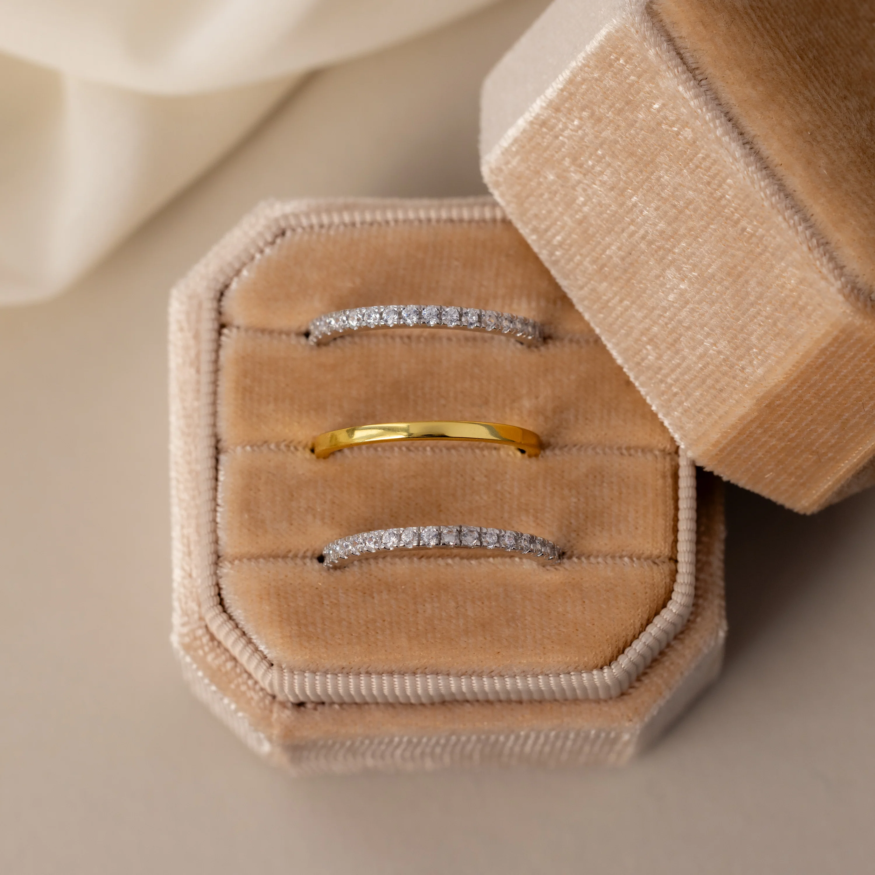 Mixed Metal Eternity Ring Set - Image 8