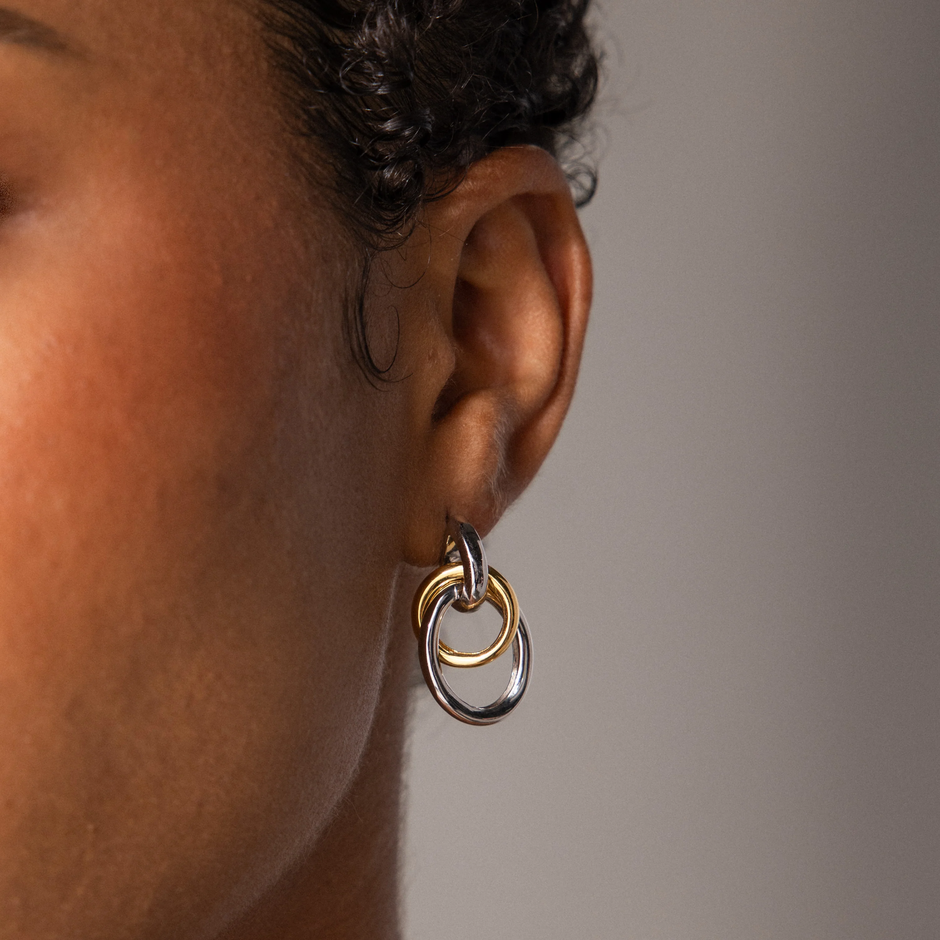 Mixed Metal Linked Earrings - Image 2