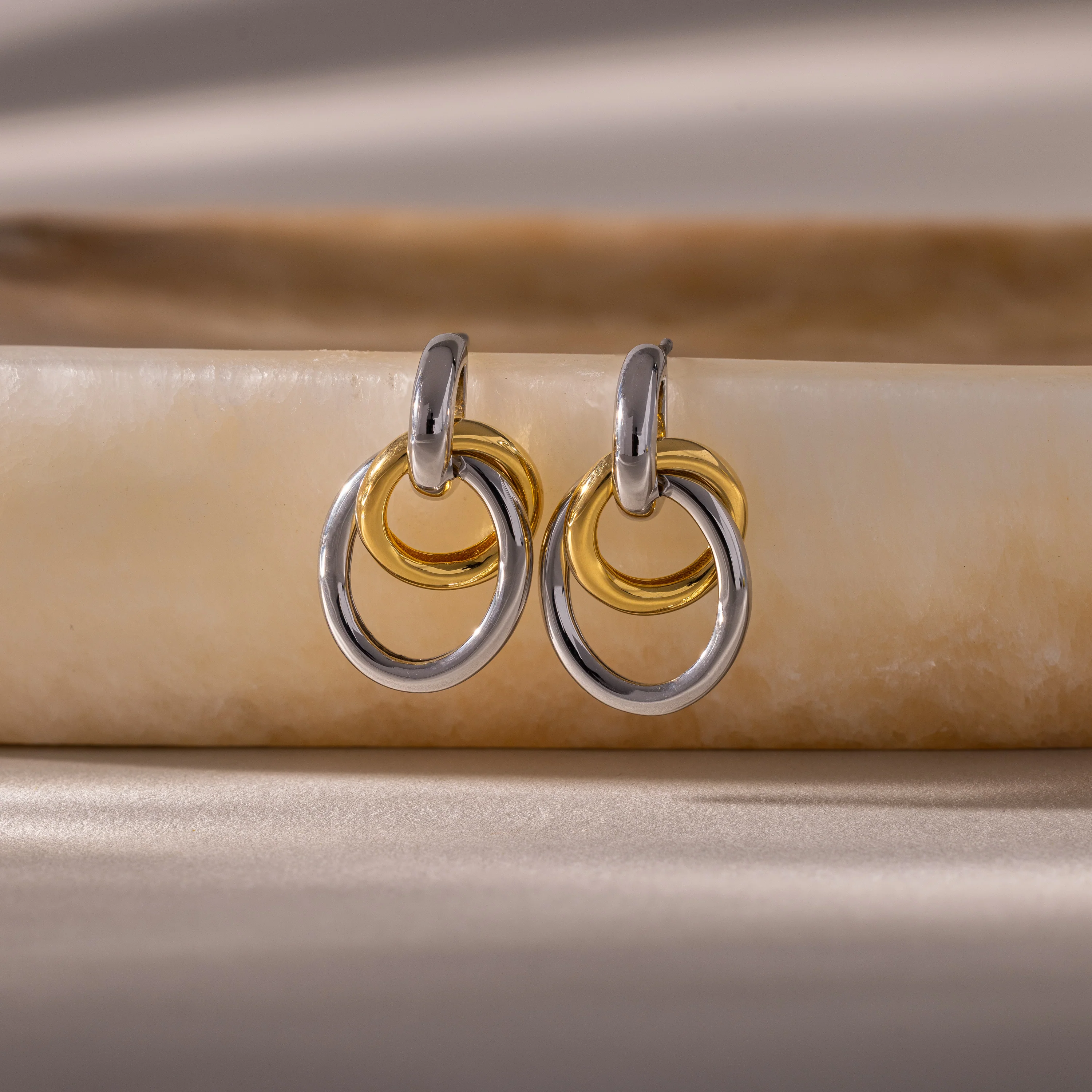 Mixed Metal Linked Earrings - Image 3