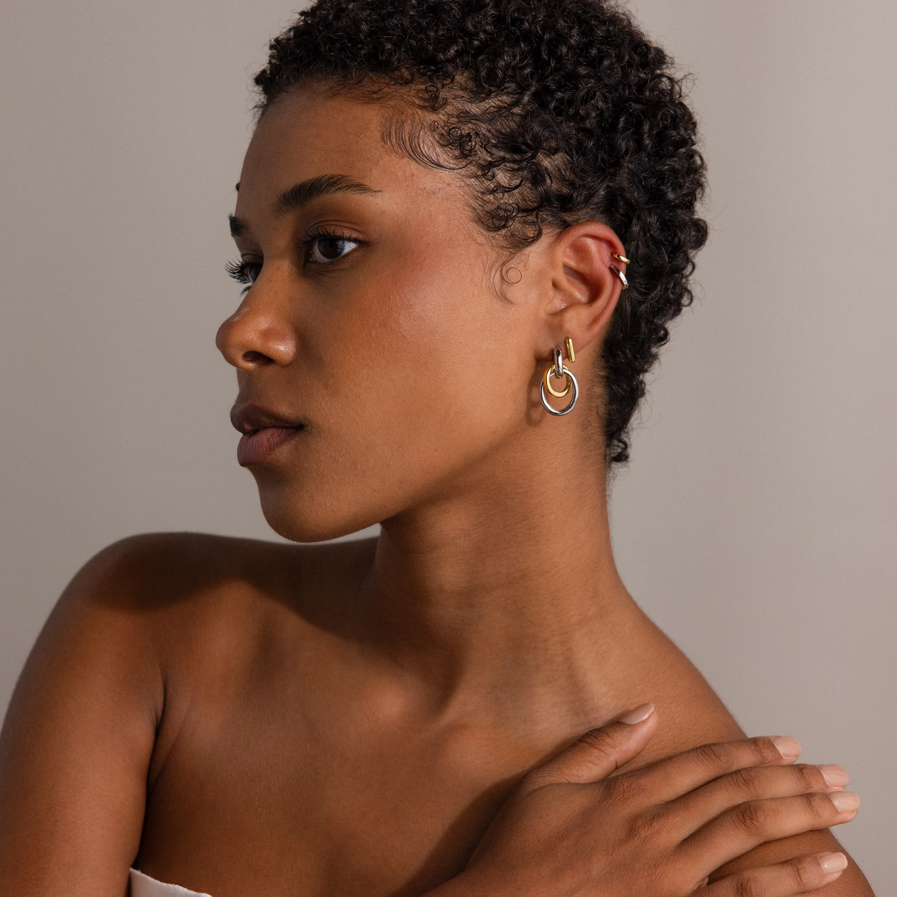 Mixed Metal Linked Earrings - Image 8