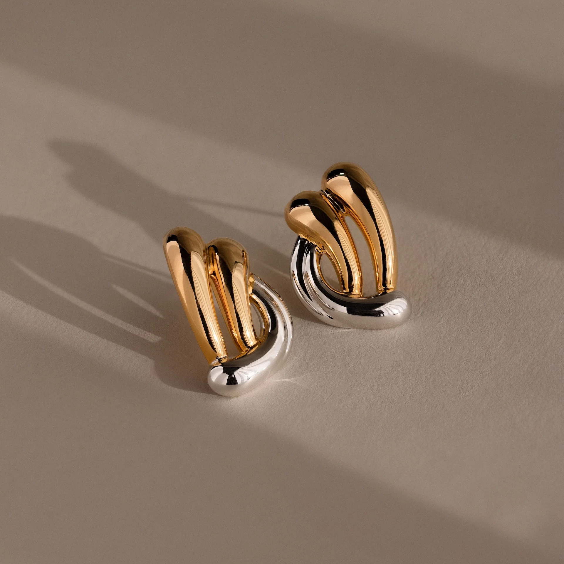 Mixed Metal Raindrop Studs - Image 5