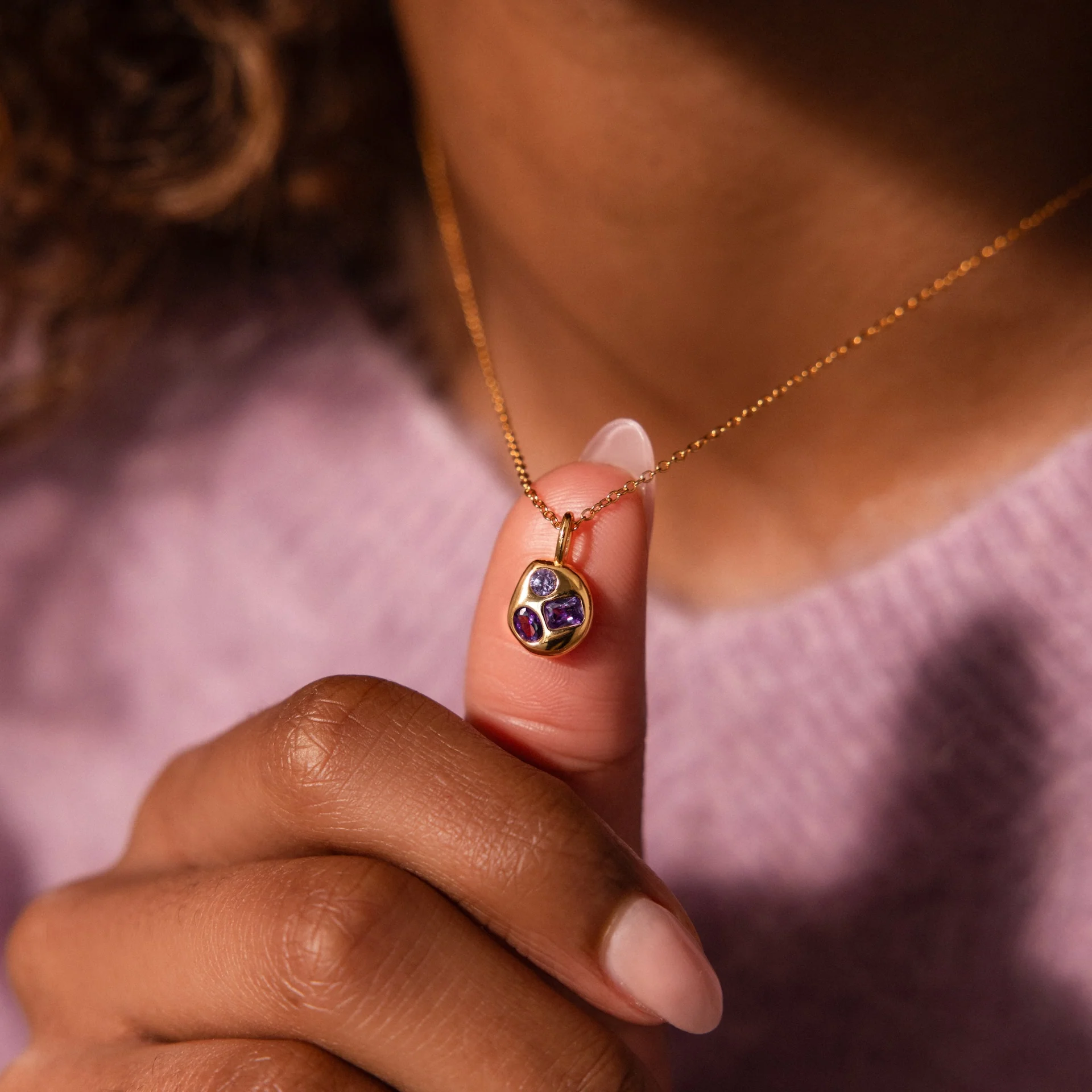 Mixed Topaz Capsule Necklace - Image 2