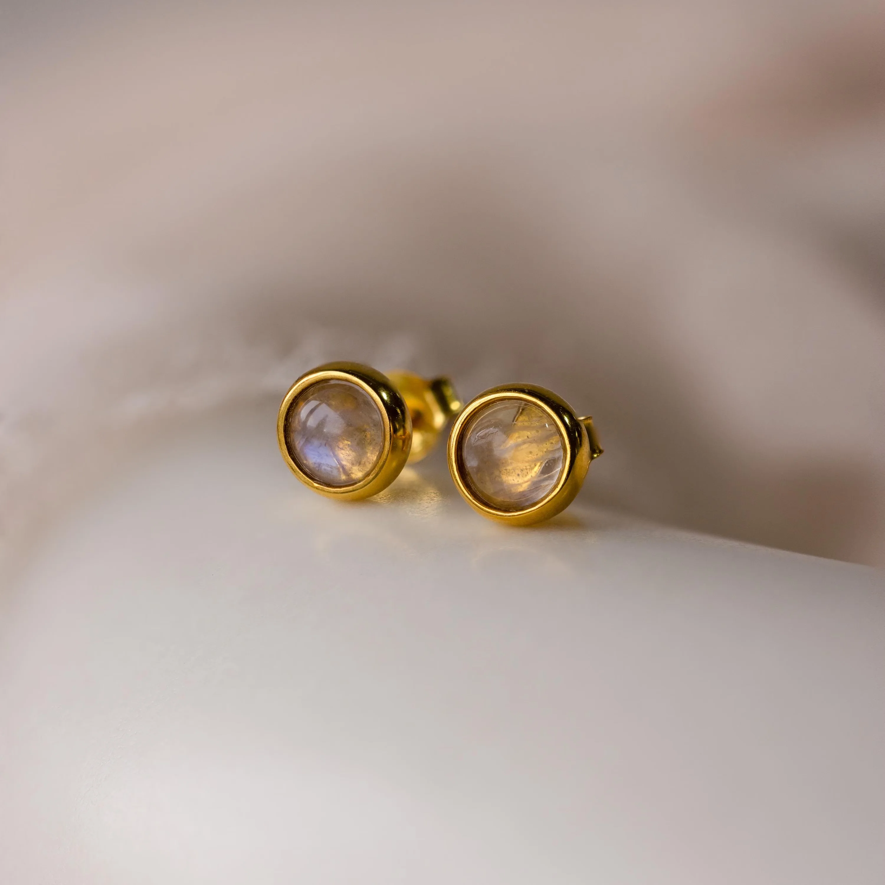 Moonstone Bezel Studs - Image 2