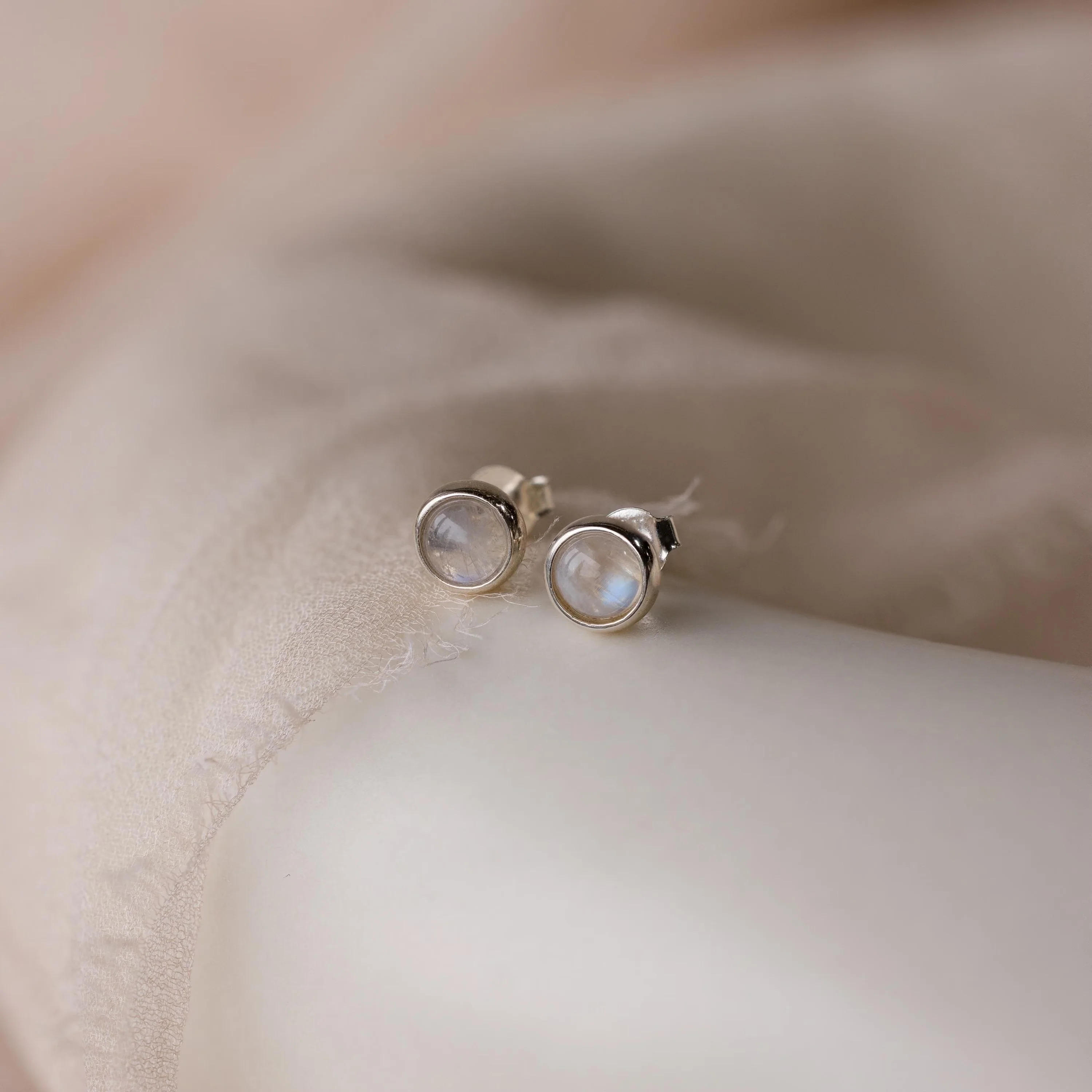 Moonstone Bezel Studs - Image 5